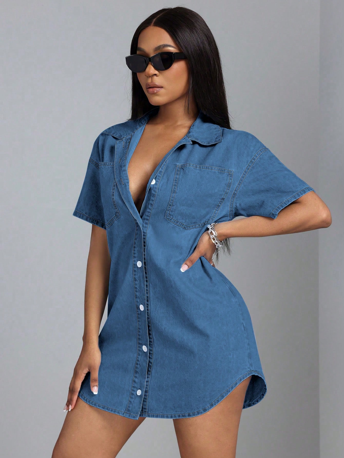 In Blue Women Denim Dresses