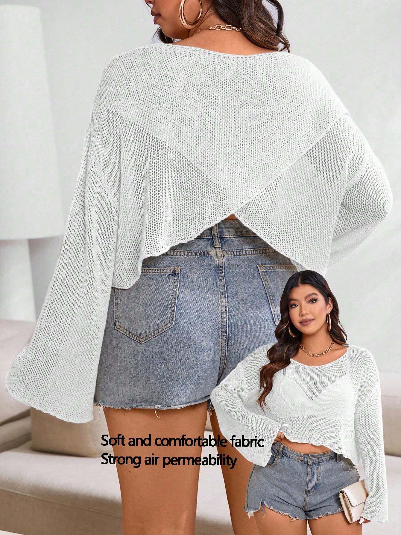 In White Plus Size Sweaters