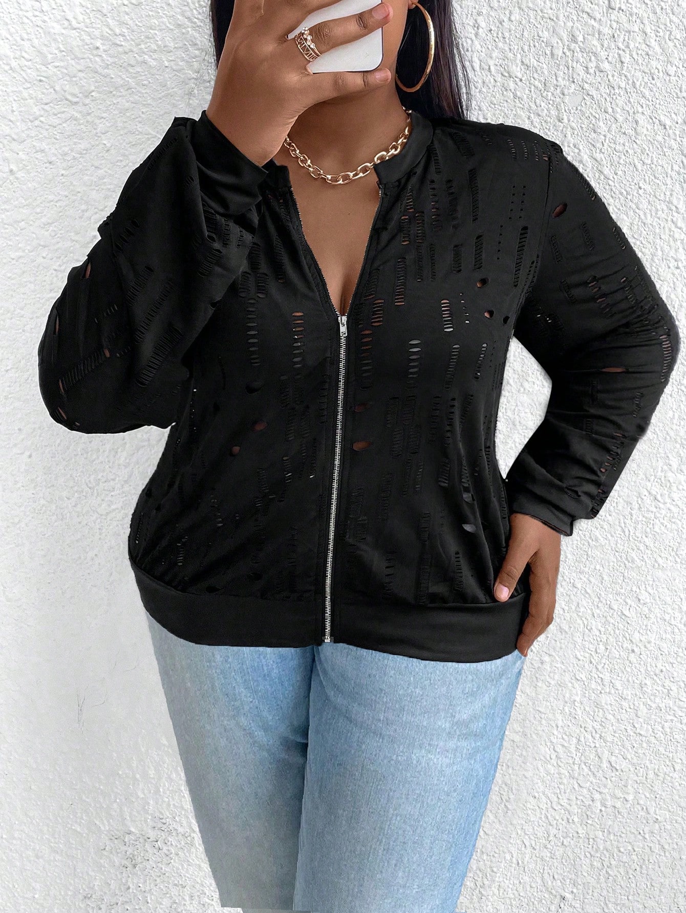 In Black Plus Size Jackets