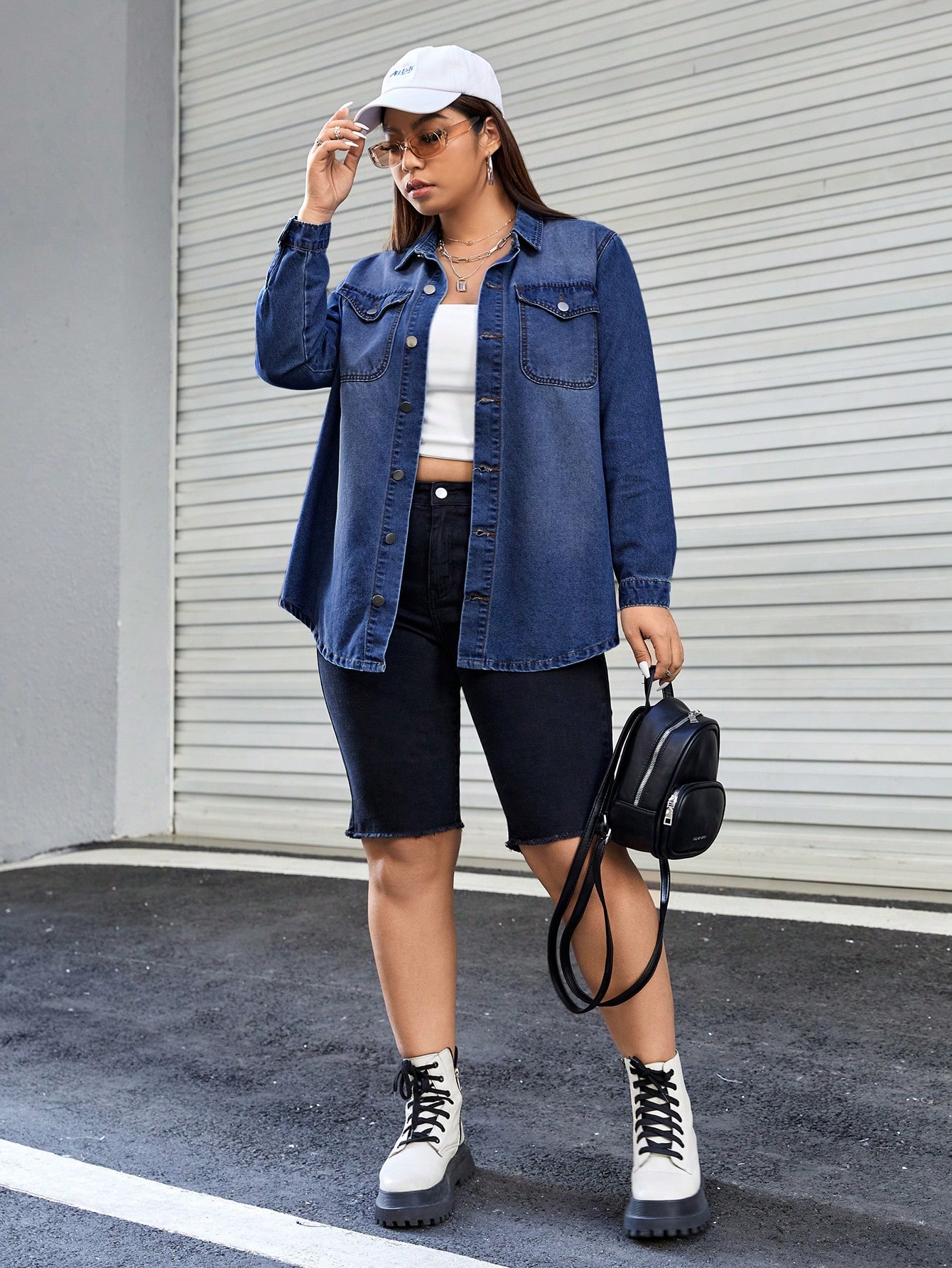 In Blue Plus Size Denim Tops