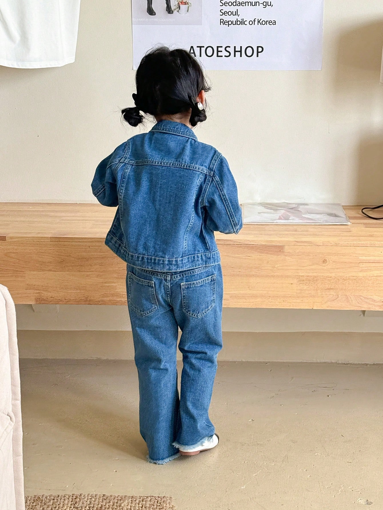 Young Girls Denim Two-piece Outfits