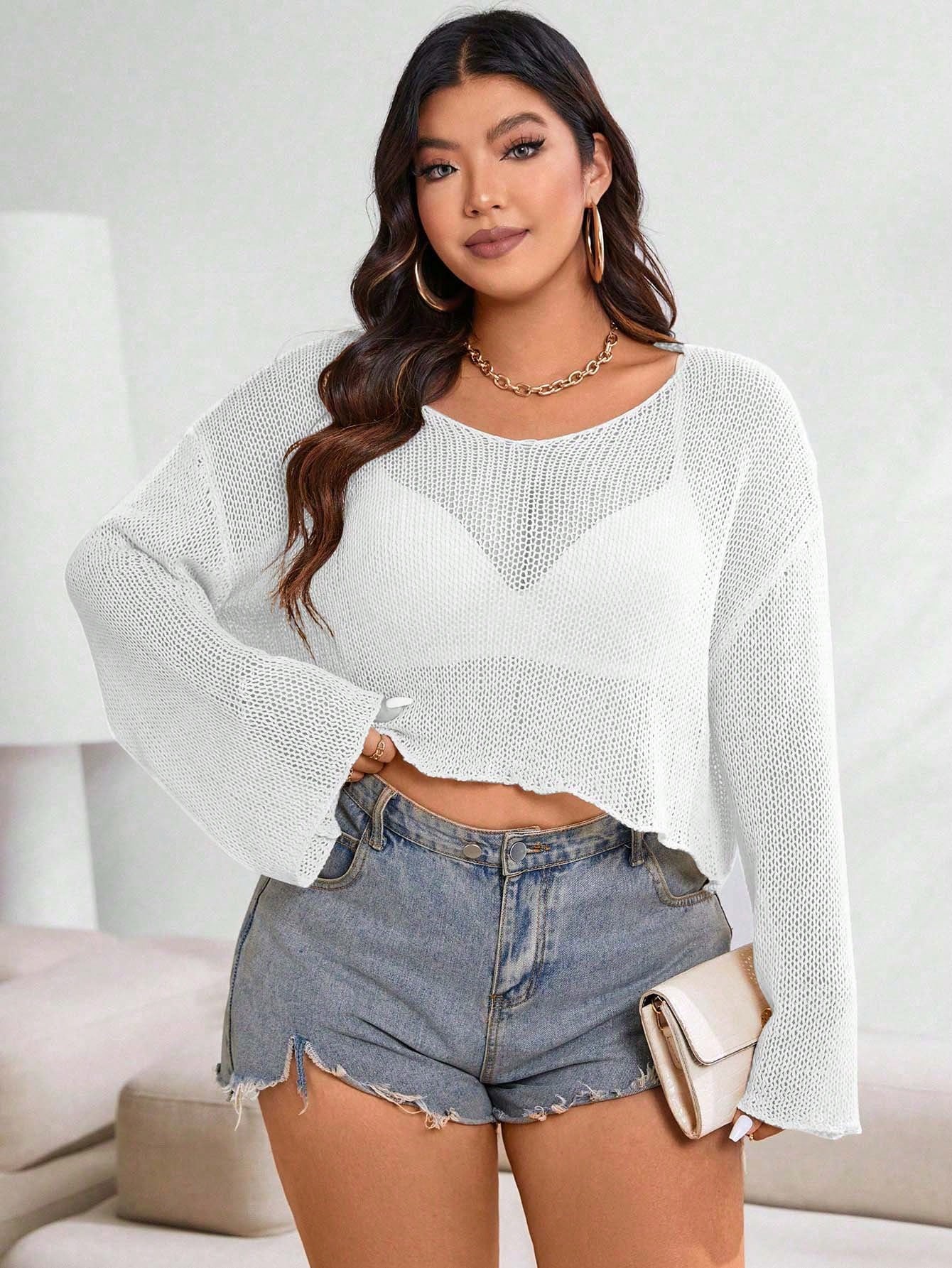 In White Plus Size Sweaters