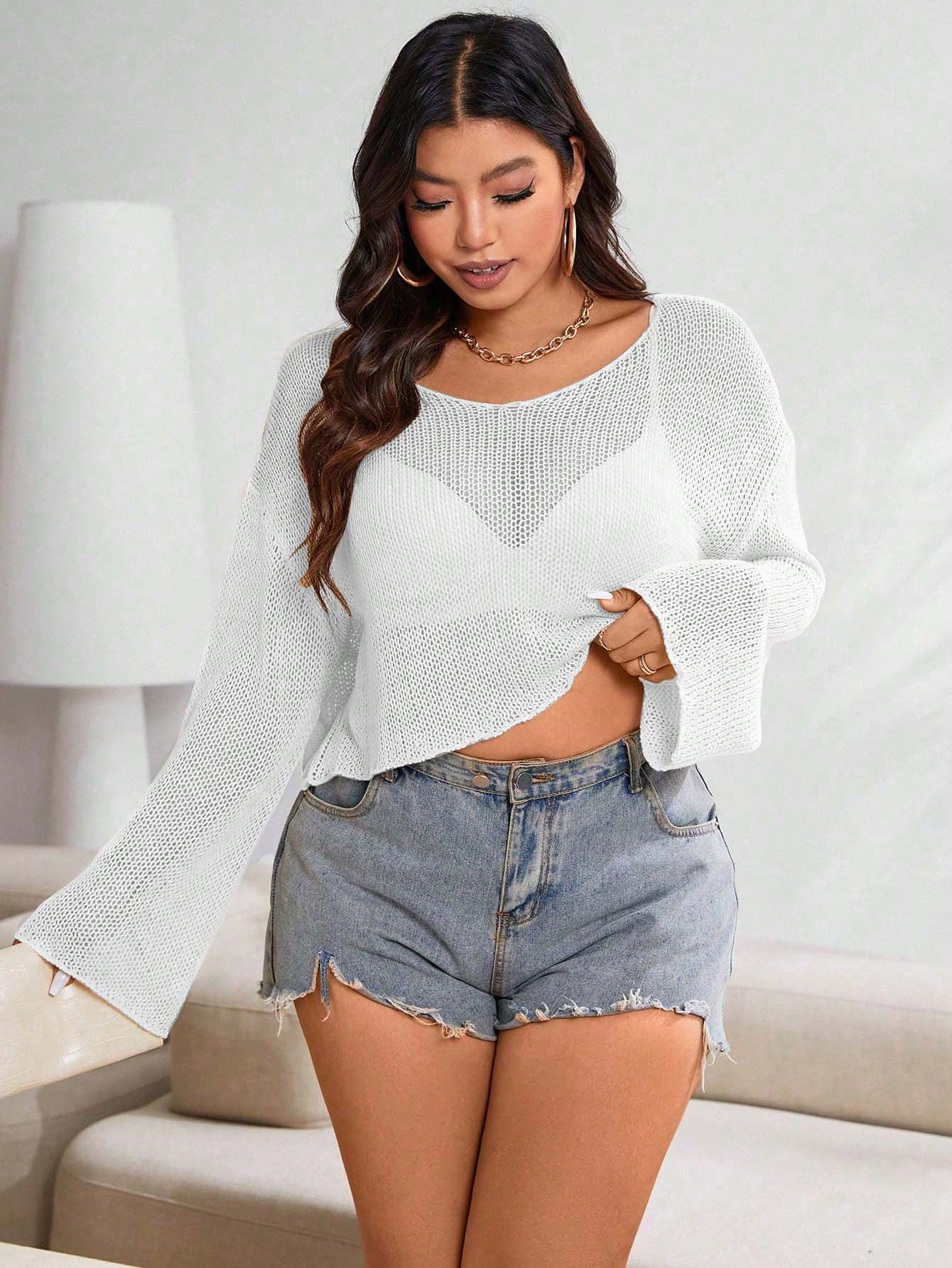 In White Plus Size Sweaters