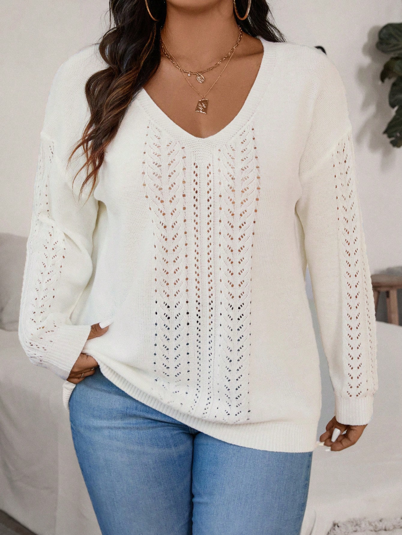 In White Plus Size Sweaters