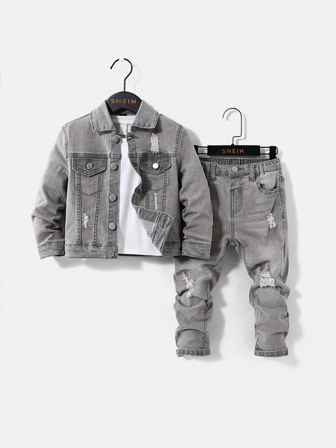 Young Boys Denim Two-piece Outfits