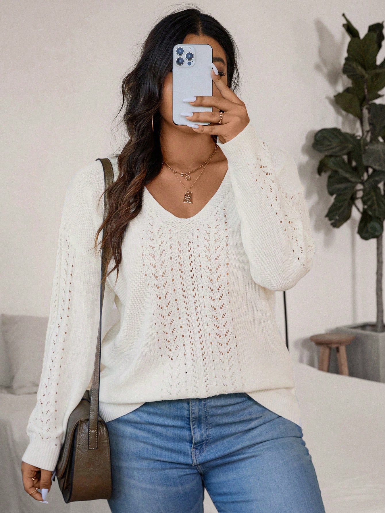 In White Plus Size Sweaters