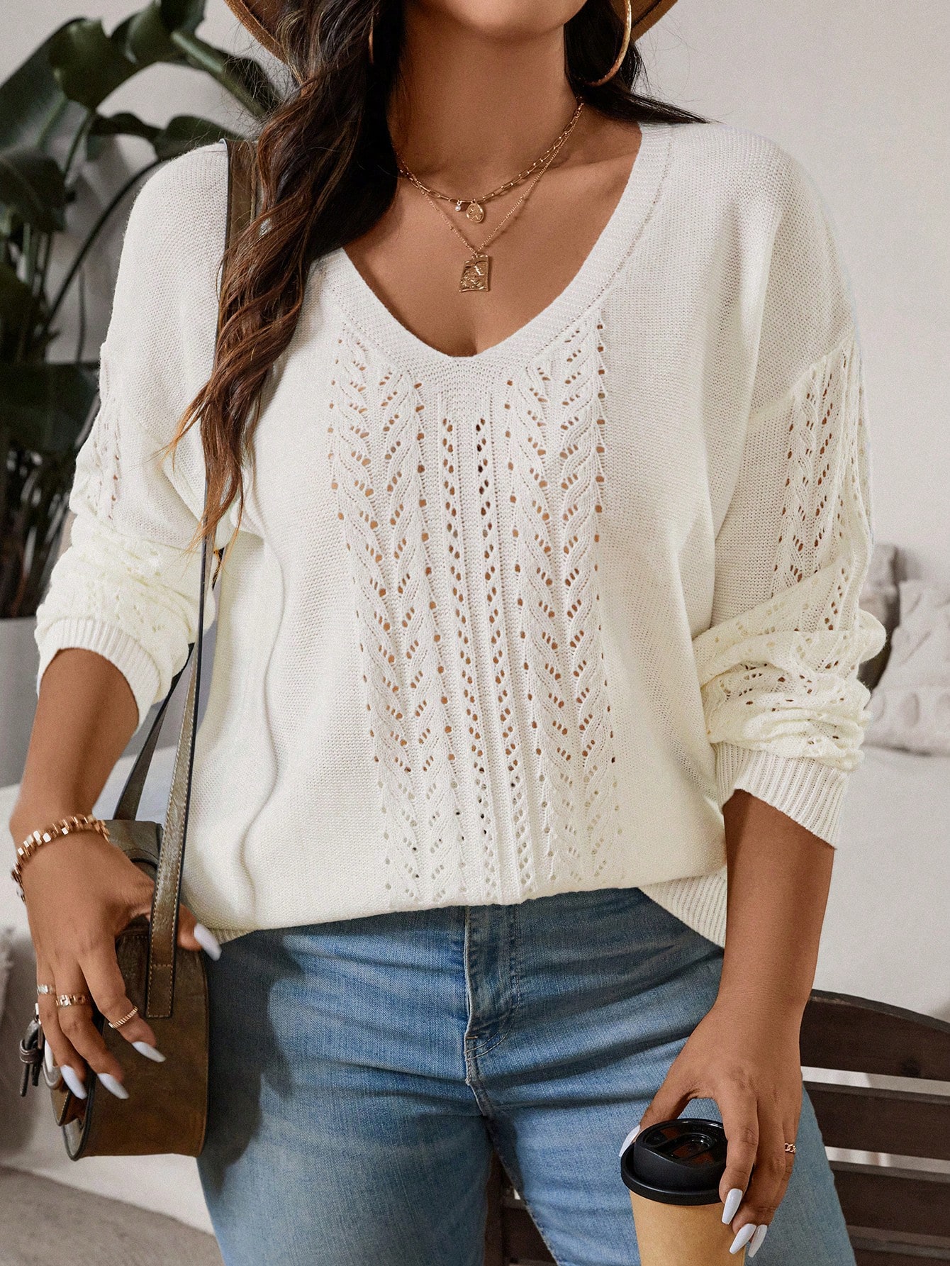 In White Plus Size Sweaters