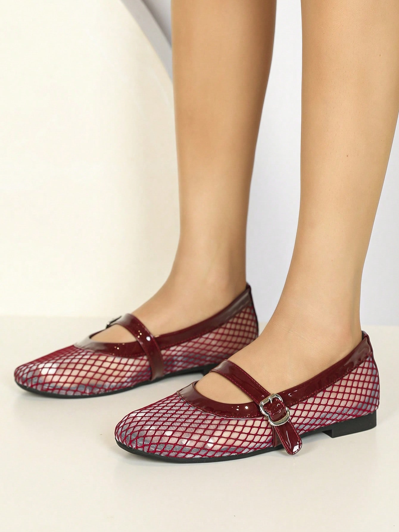 In Burgundy Women Flats