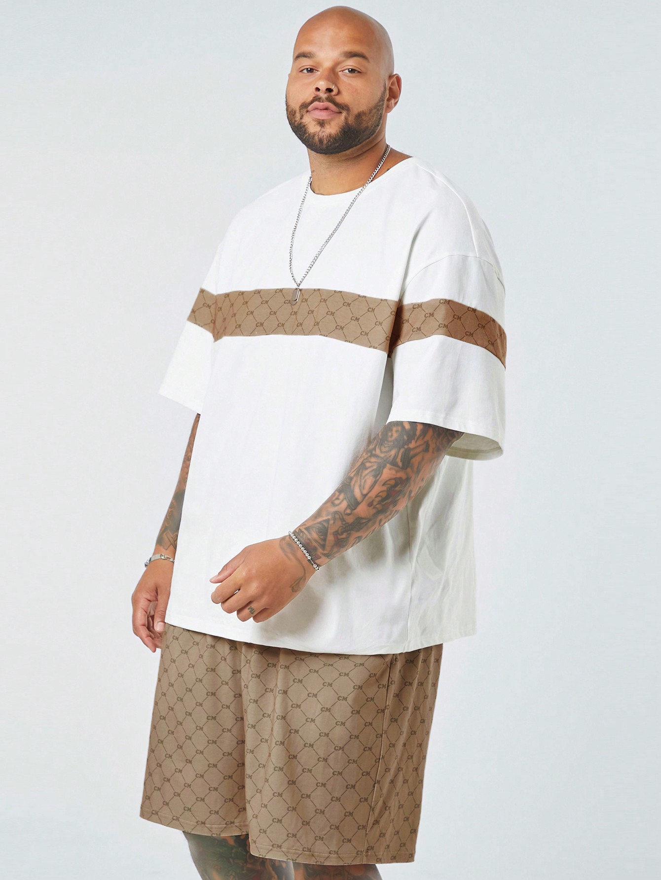 Men Plus Size T-Shirt Co-ords