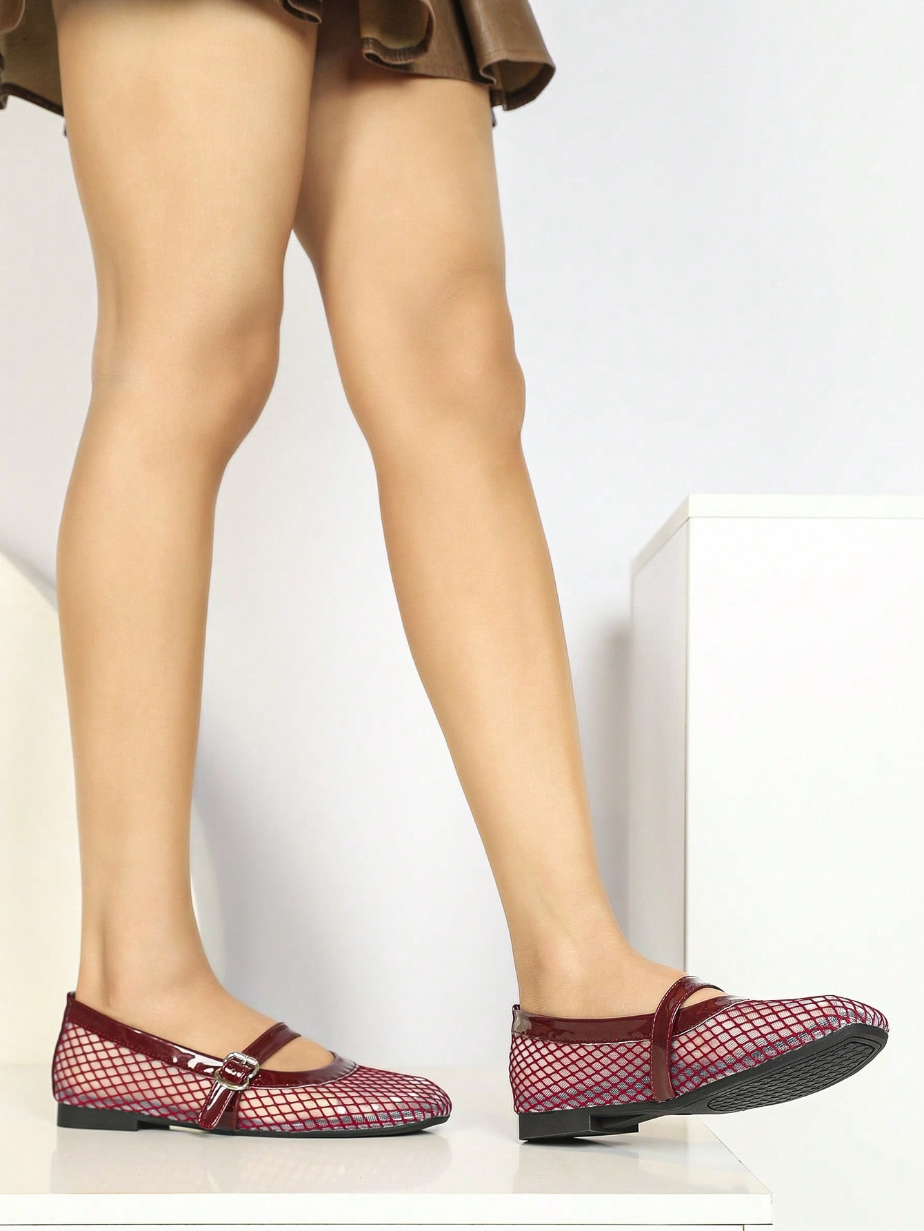 In Burgundy Women Flats