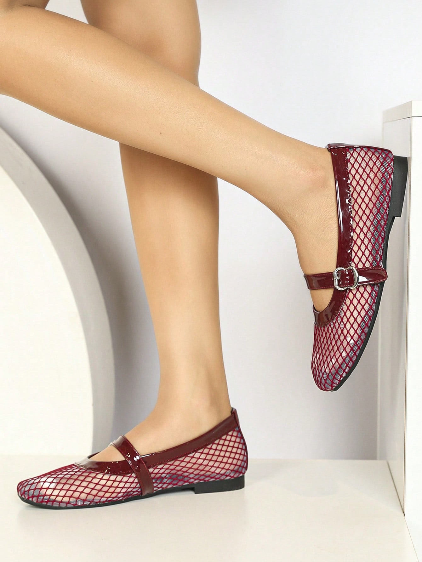 In Burgundy Women Flats