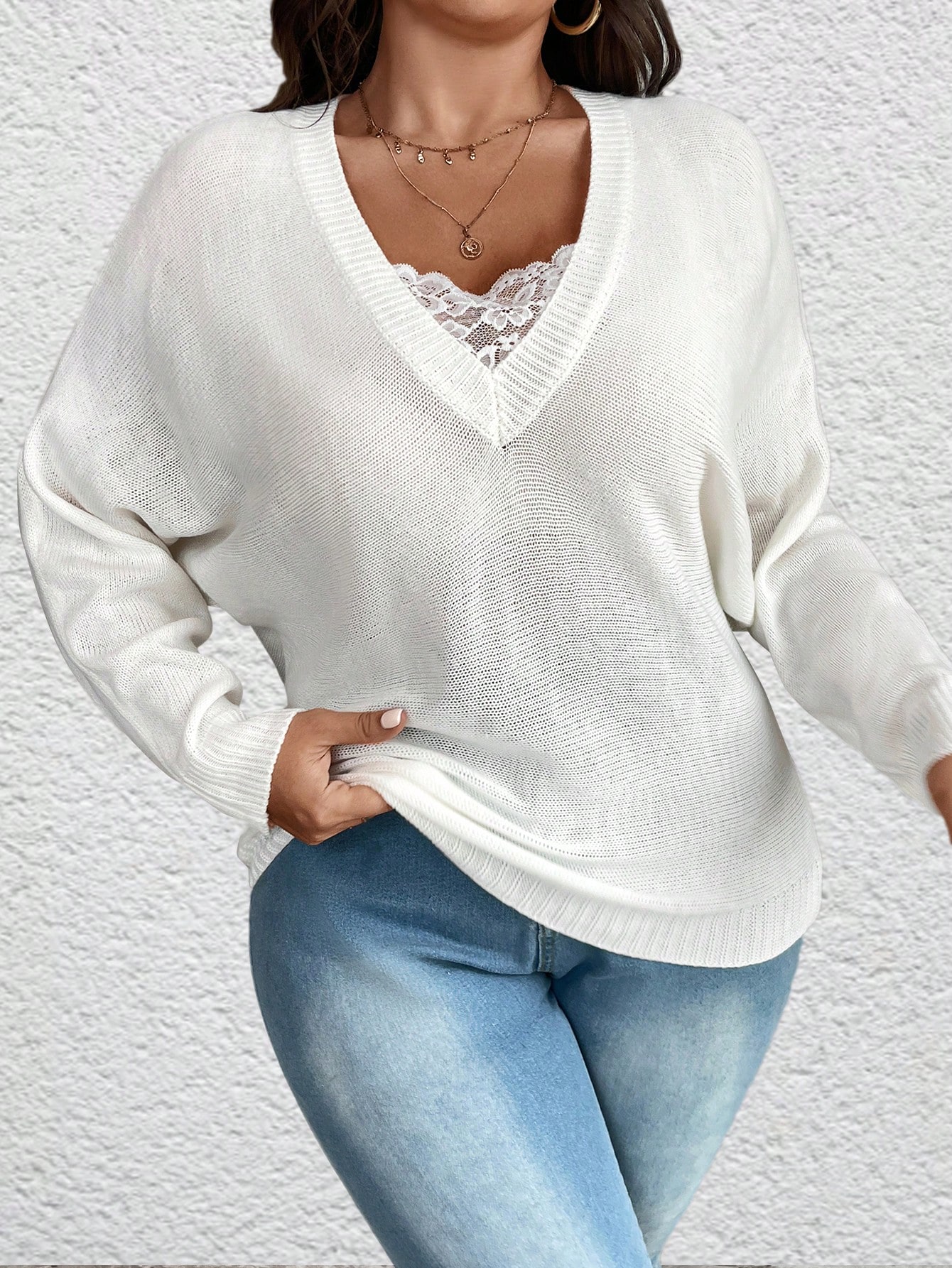 In White Plus Size Sweaters