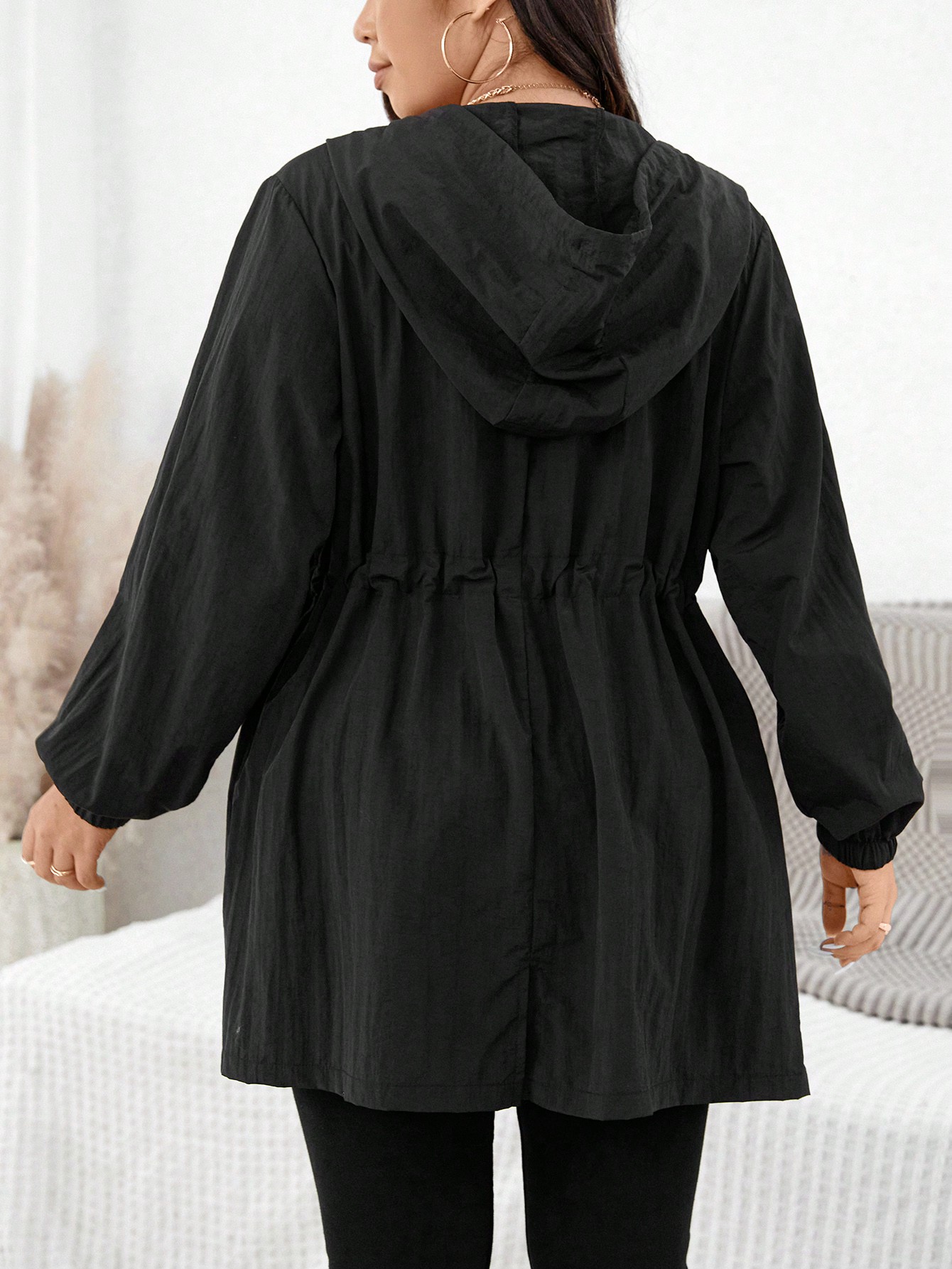 In Long Sleeve Plus Size Trench Coats