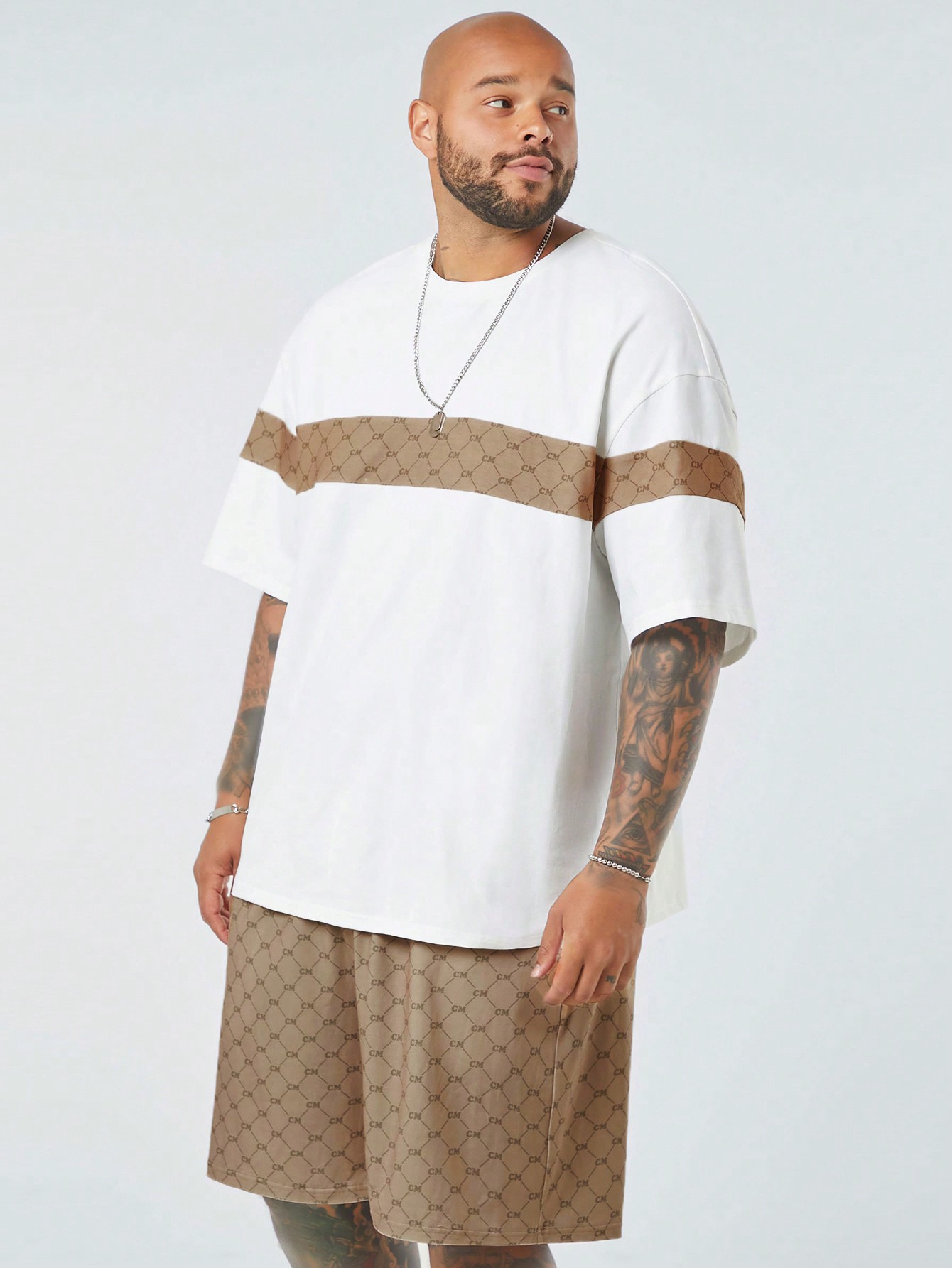 Men Plus Size T-Shirt Co-ords