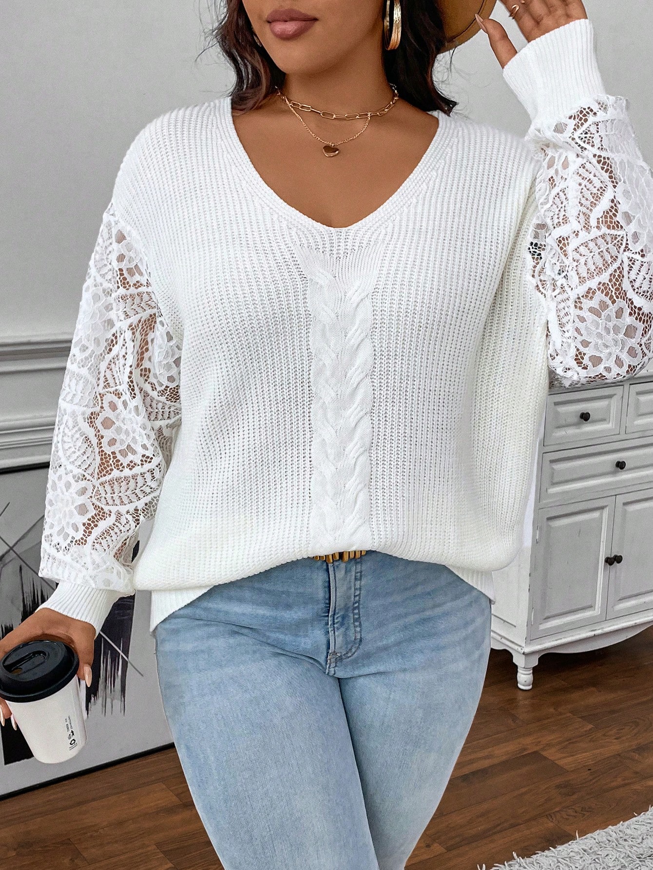 In White Plus Size Sweaters