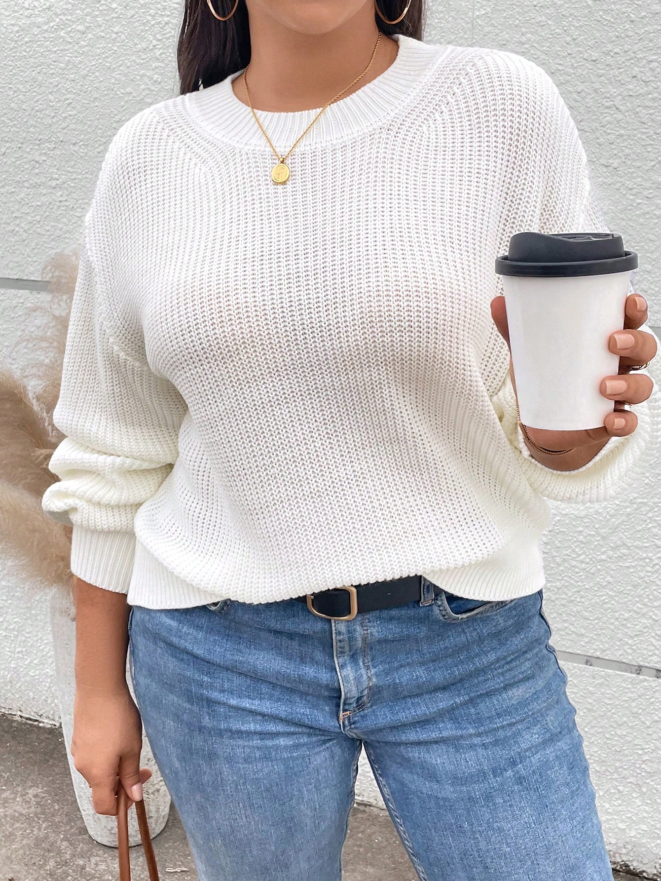 In White Plus Size Sweaters