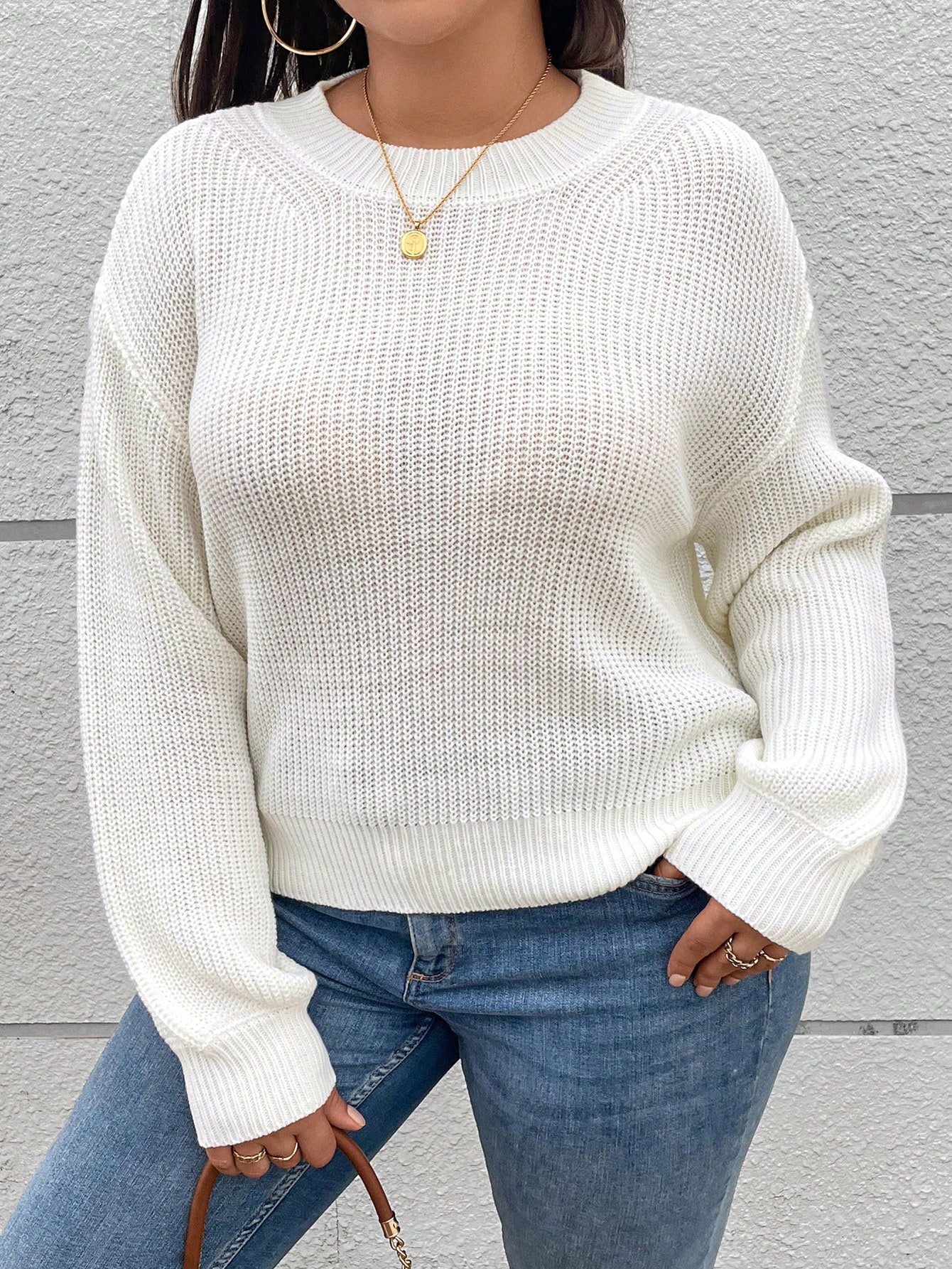 In White Plus Size Sweaters