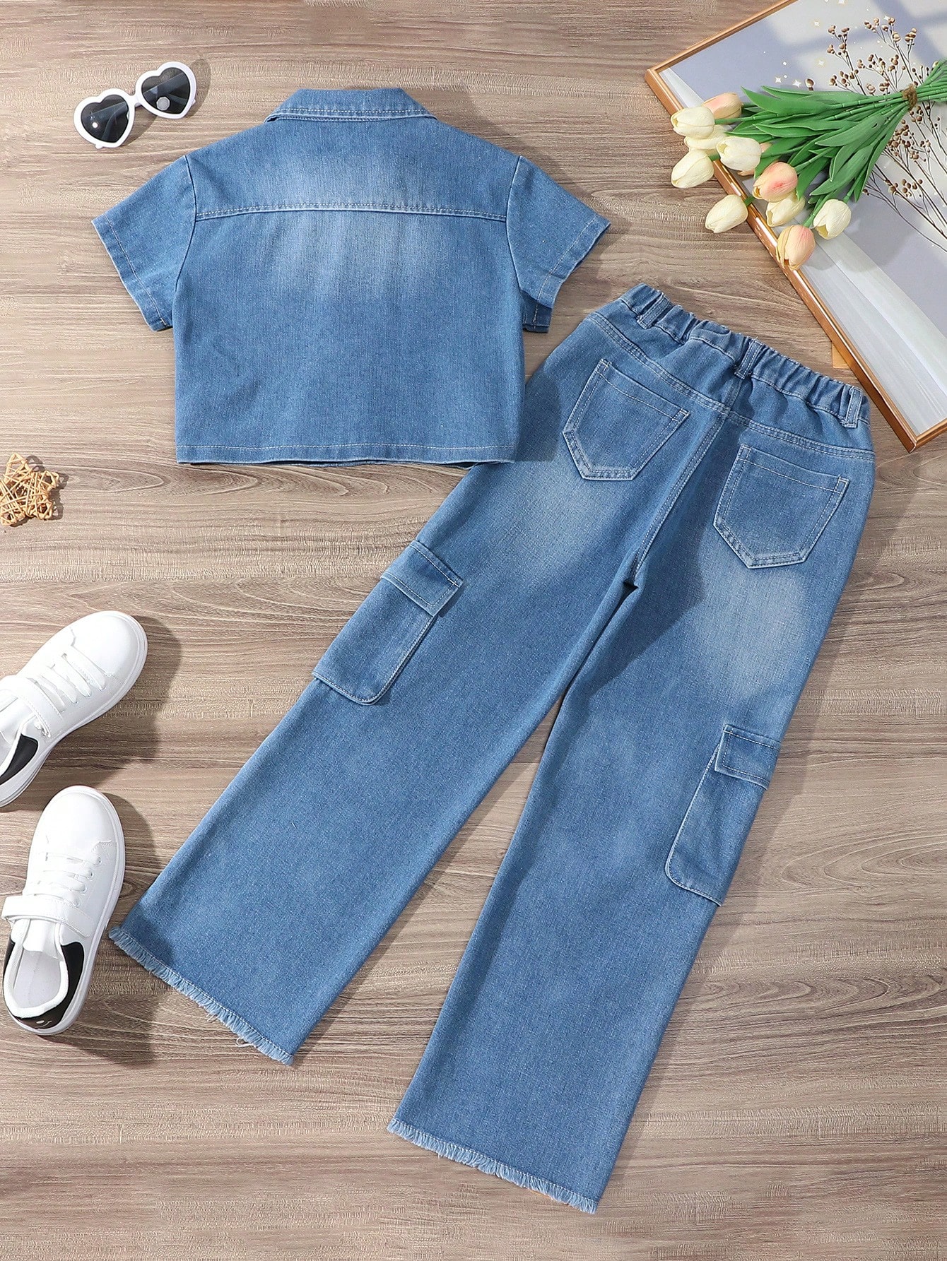 Tween Girls Denim Two-piece Outfits