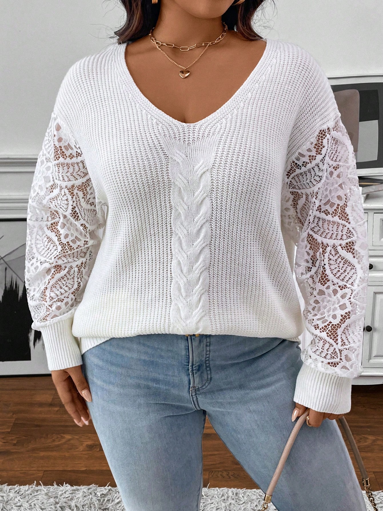 In White Plus Size Sweaters