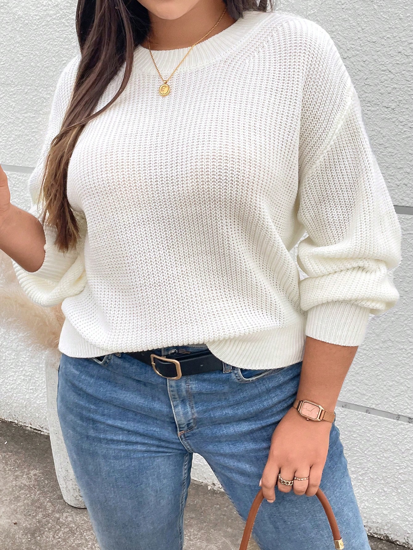 In White Plus Size Sweaters