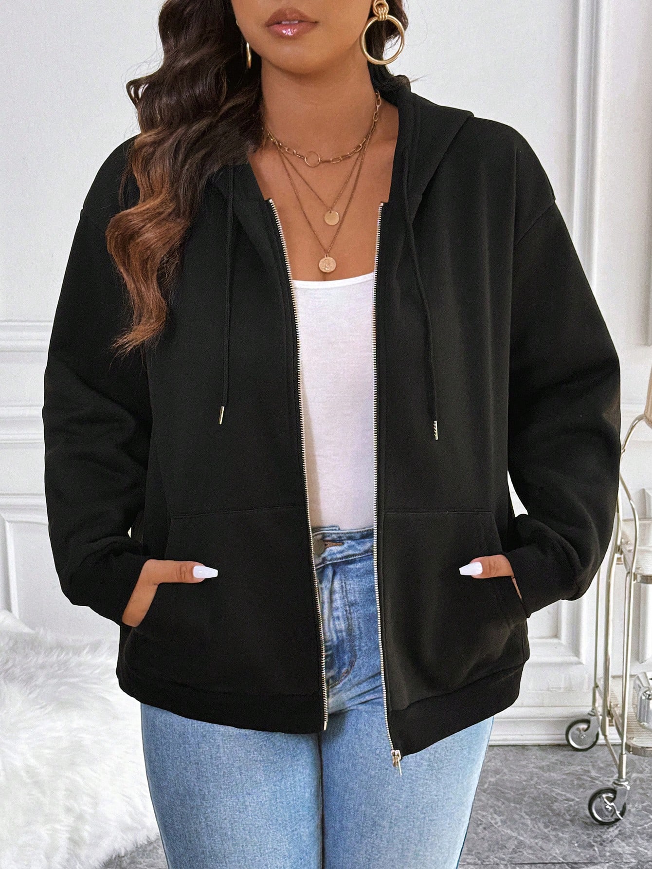 In Black Plus Size Jackets