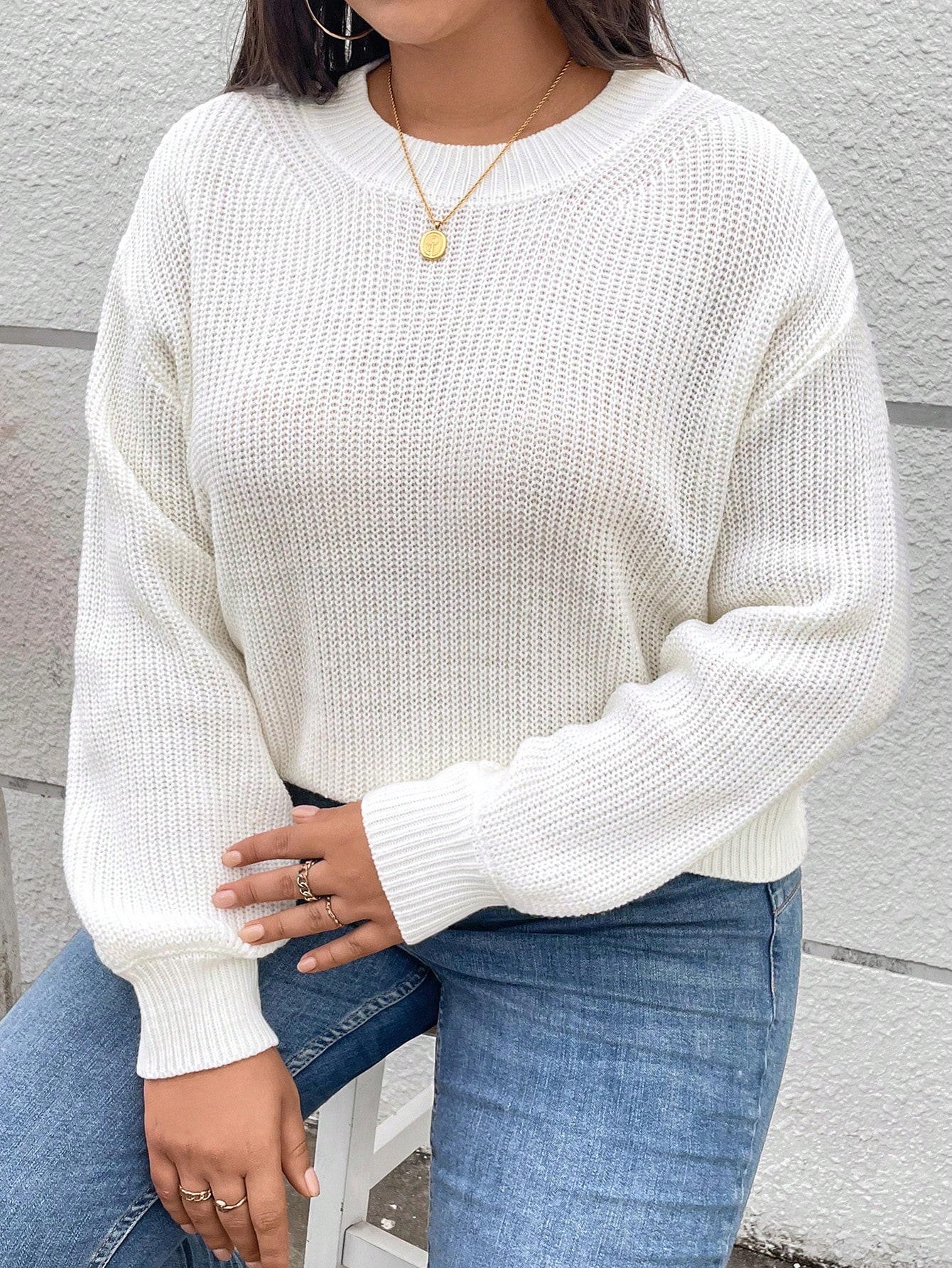 In White Plus Size Sweaters