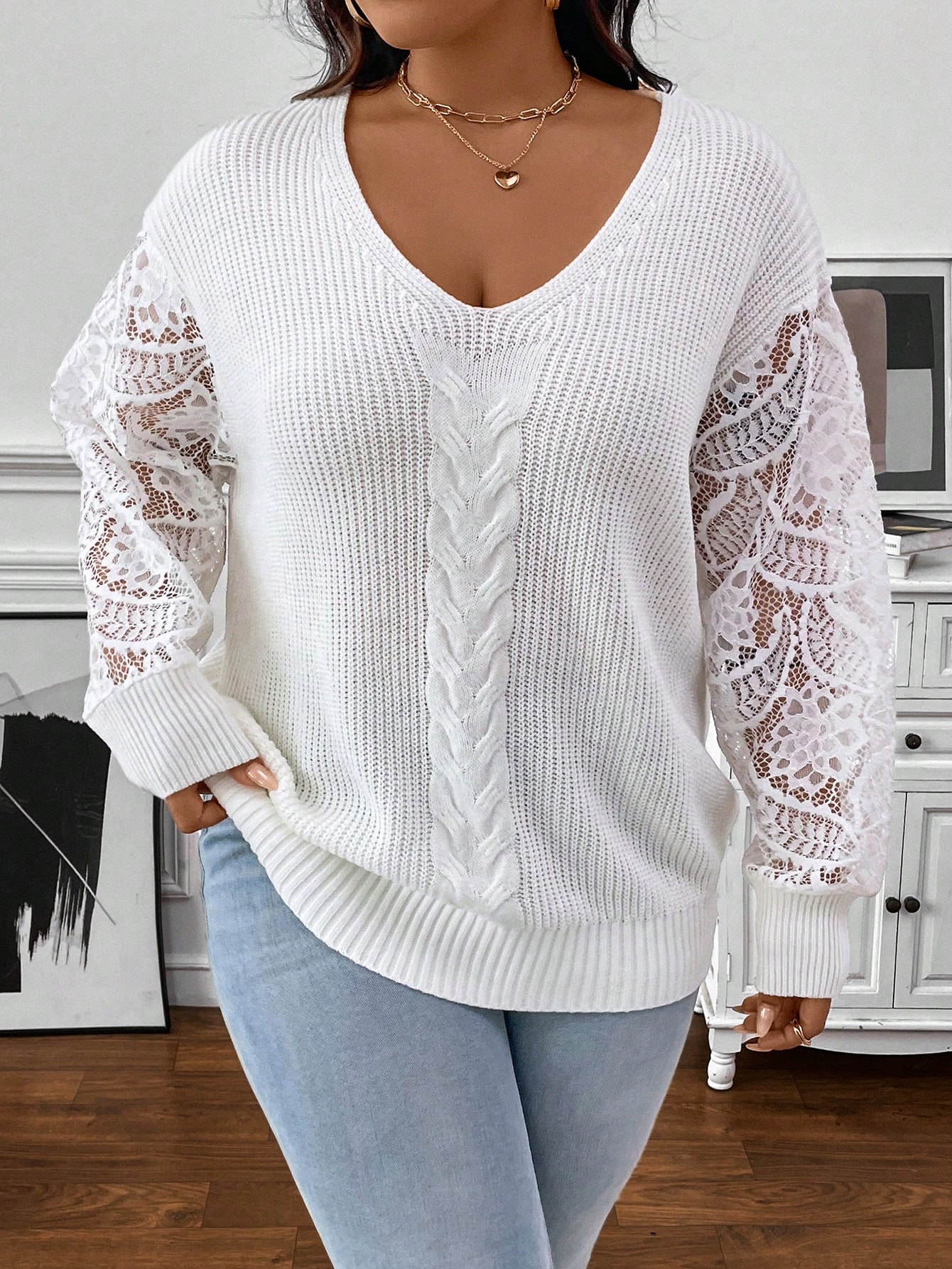 In White Plus Size Sweaters