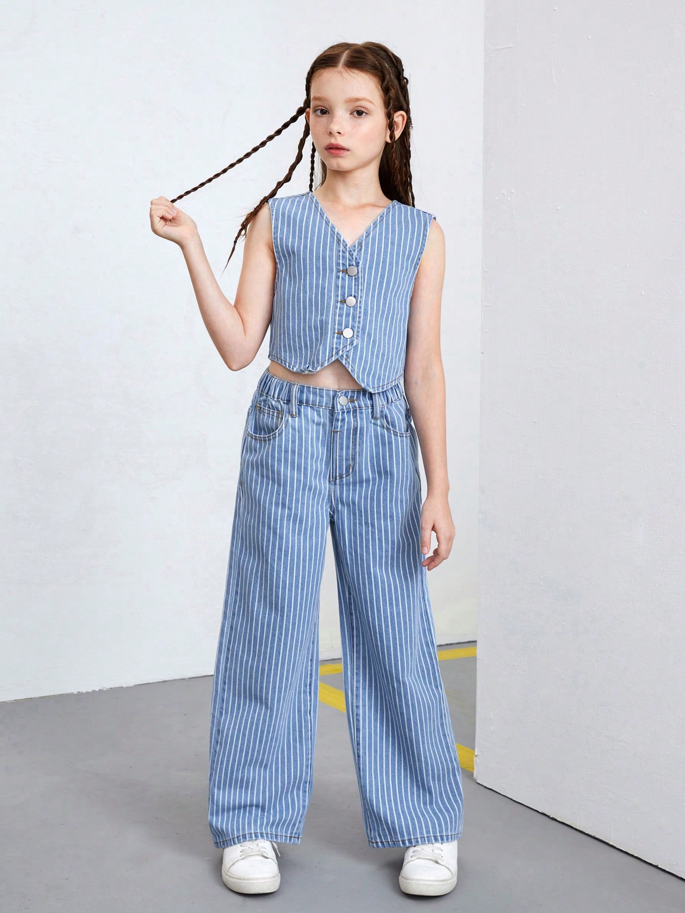 Tween Girls Denim Two-piece Outfits