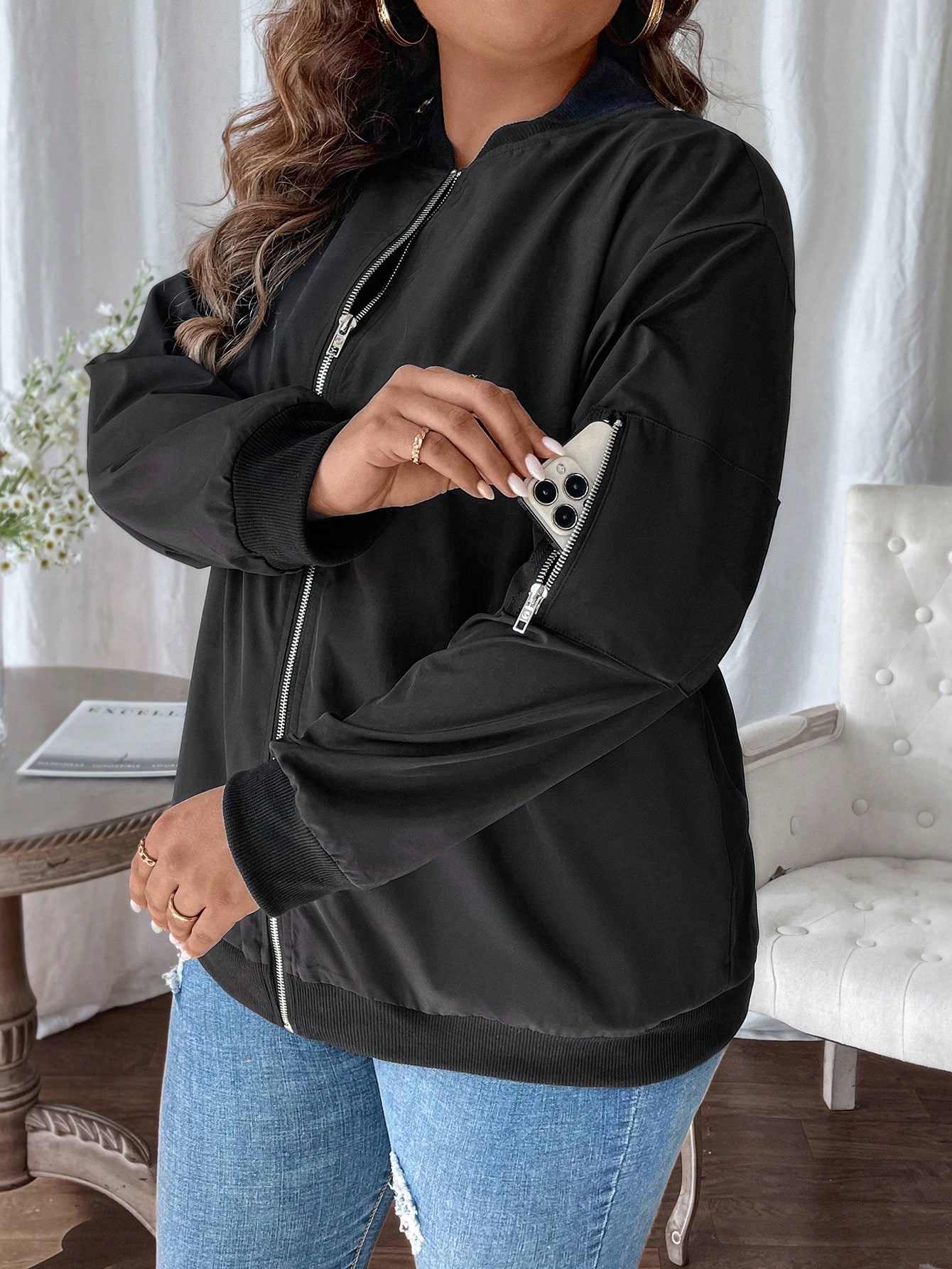 In Black Plus Size Jackets