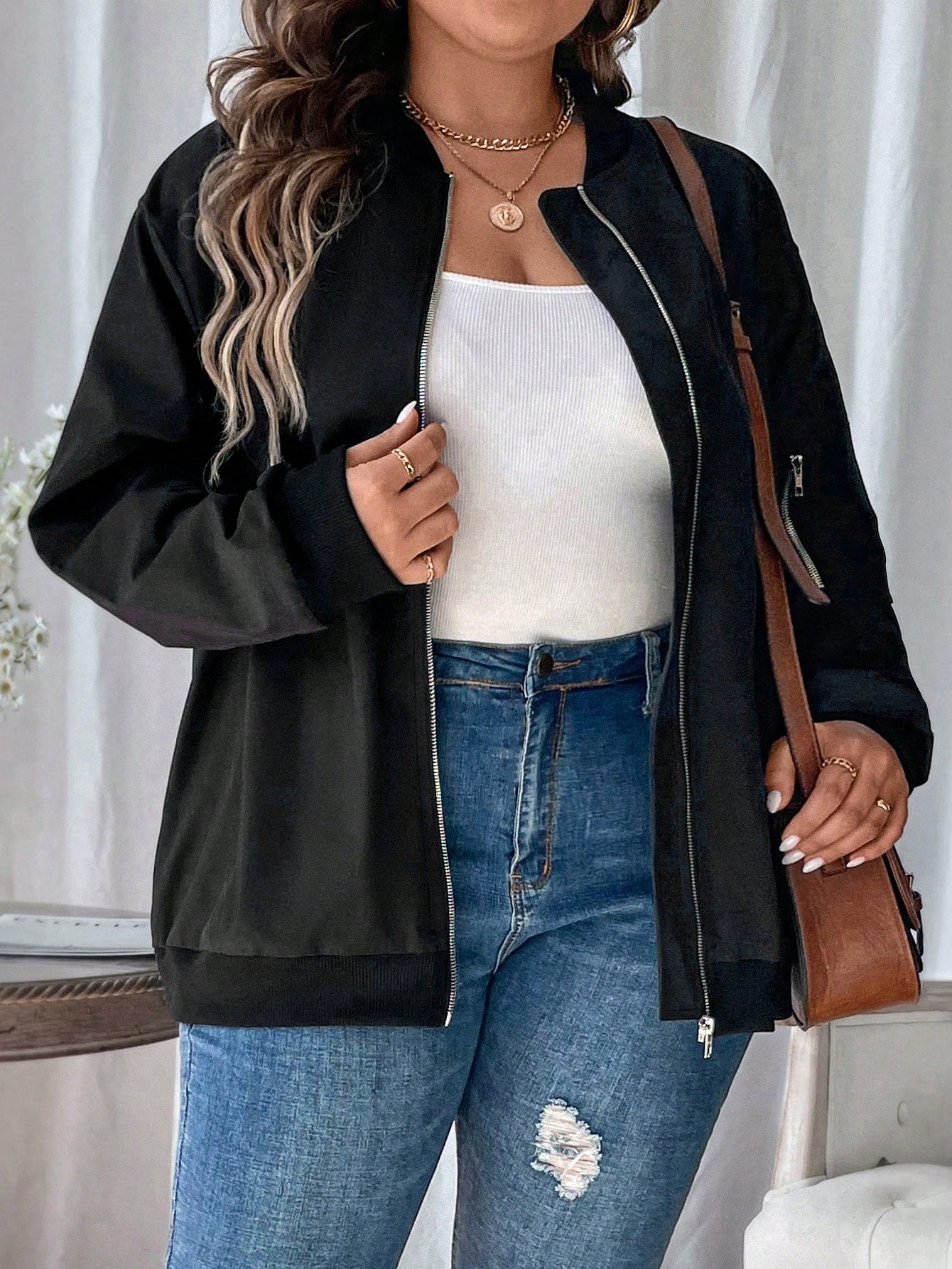 In Black Plus Size Jackets