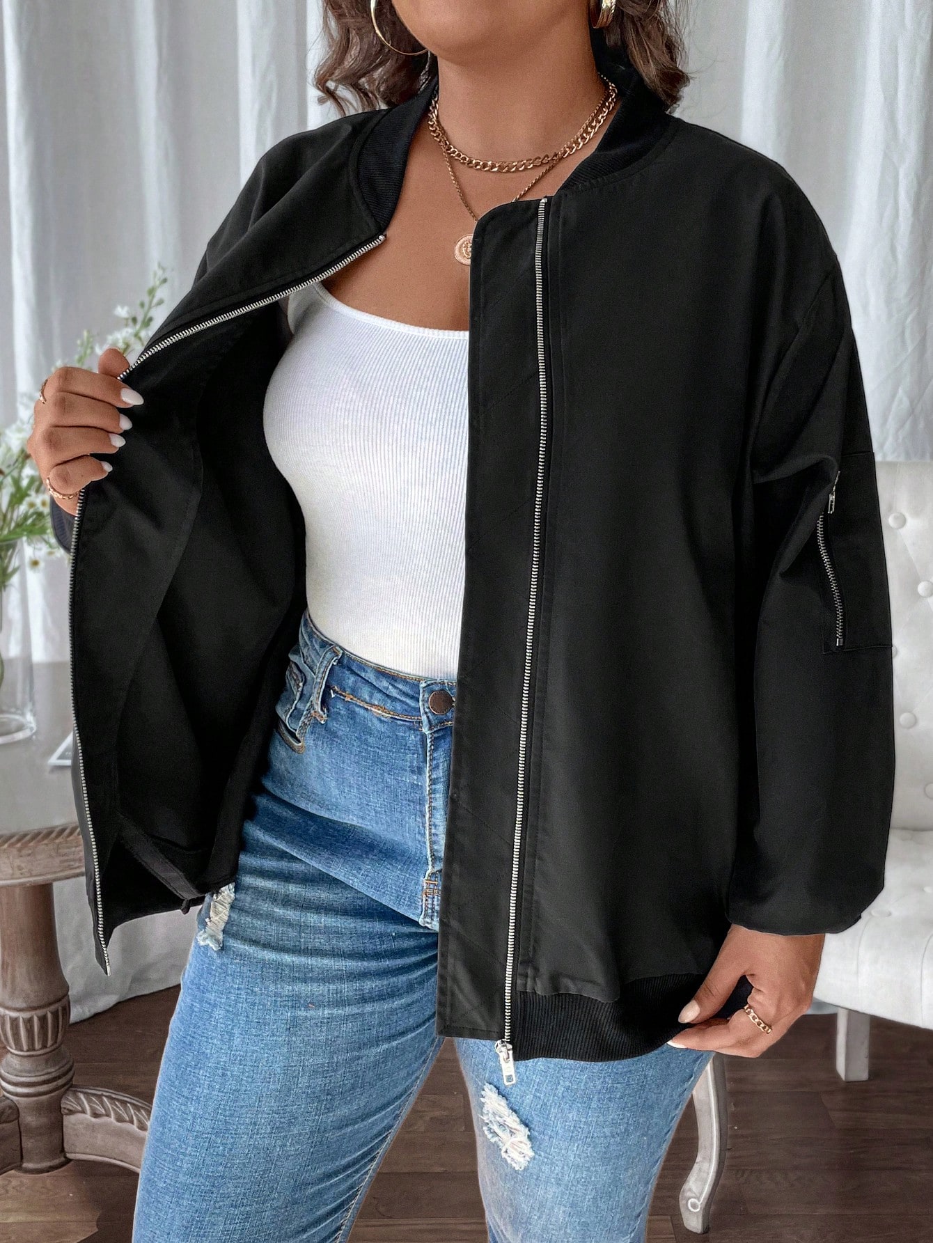 In Black Plus Size Jackets