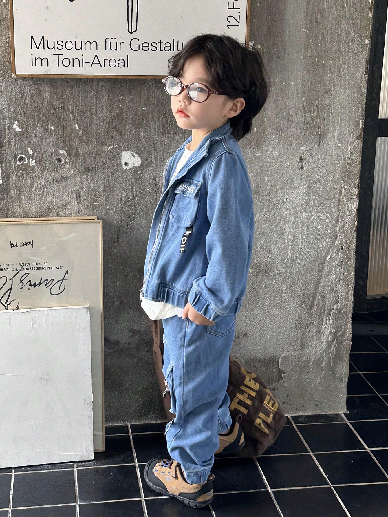 Young Boys Denim Two-piece Outfits