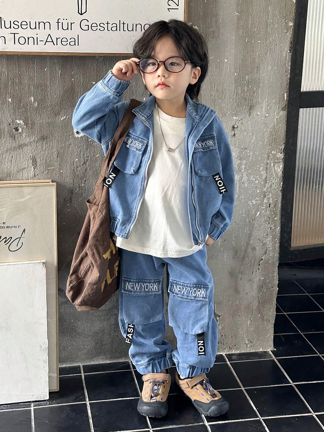 Young Boys Denim Two-piece Outfits