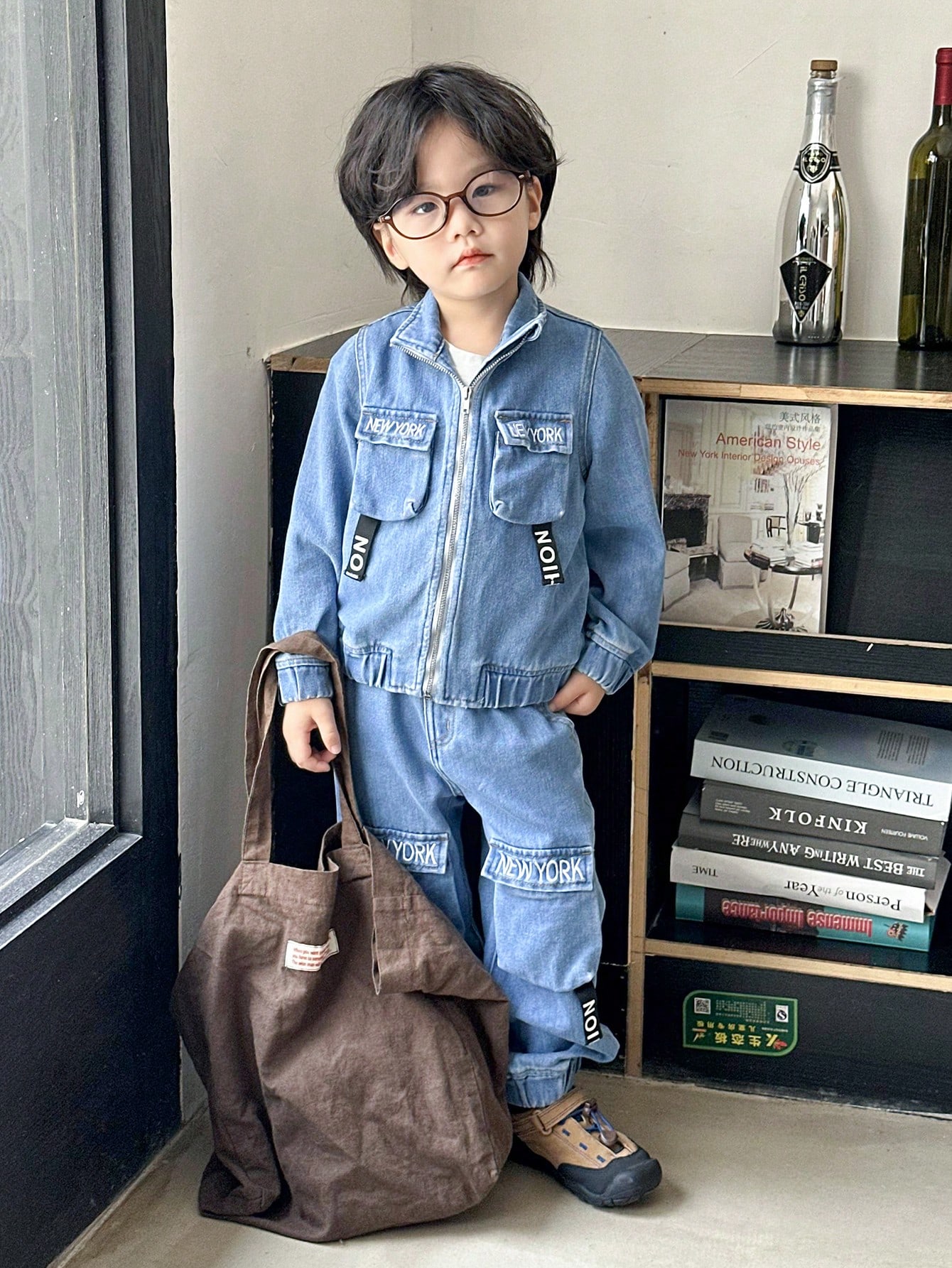 Young Boys Denim Two-piece Outfits