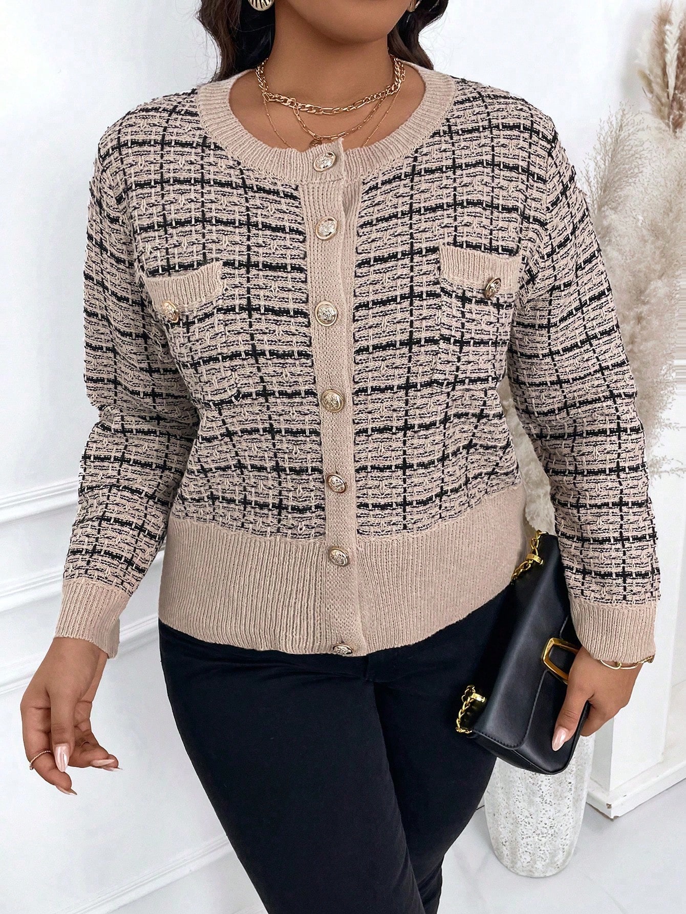 In Long Sleeve Plus Size Cardigans