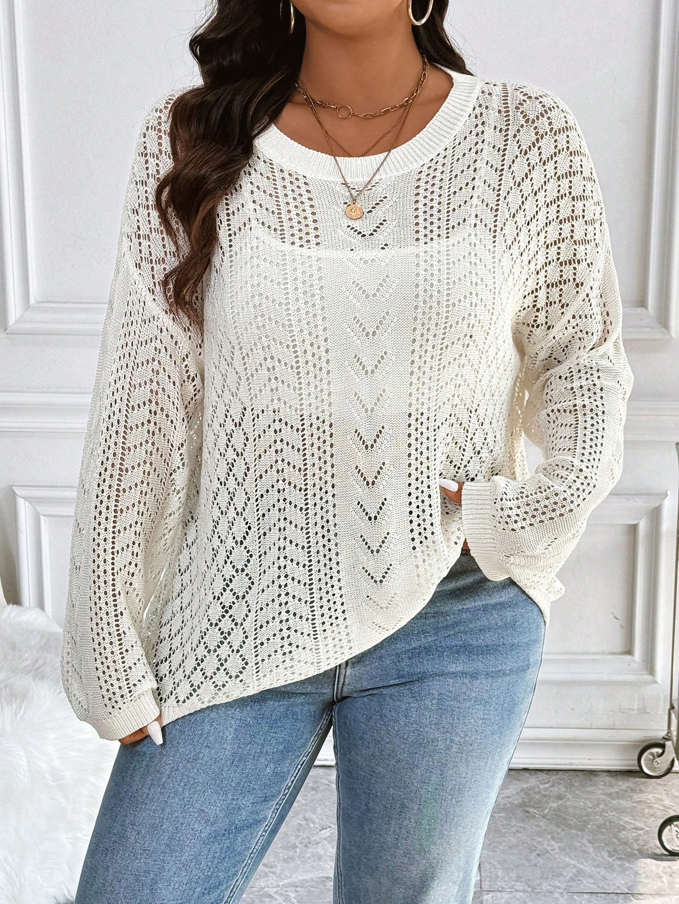 In White Plus Size Sweaters