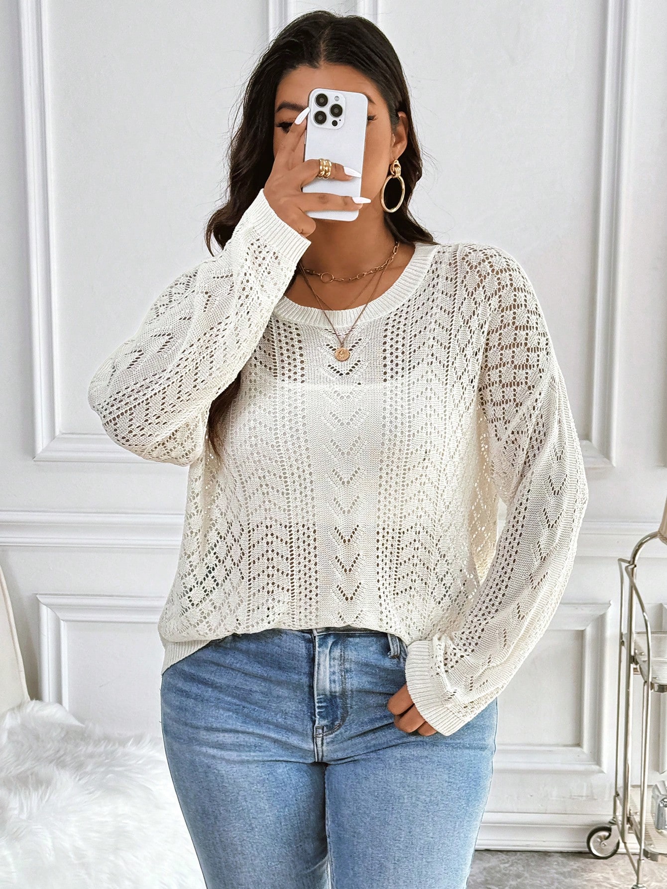 In White Plus Size Sweaters