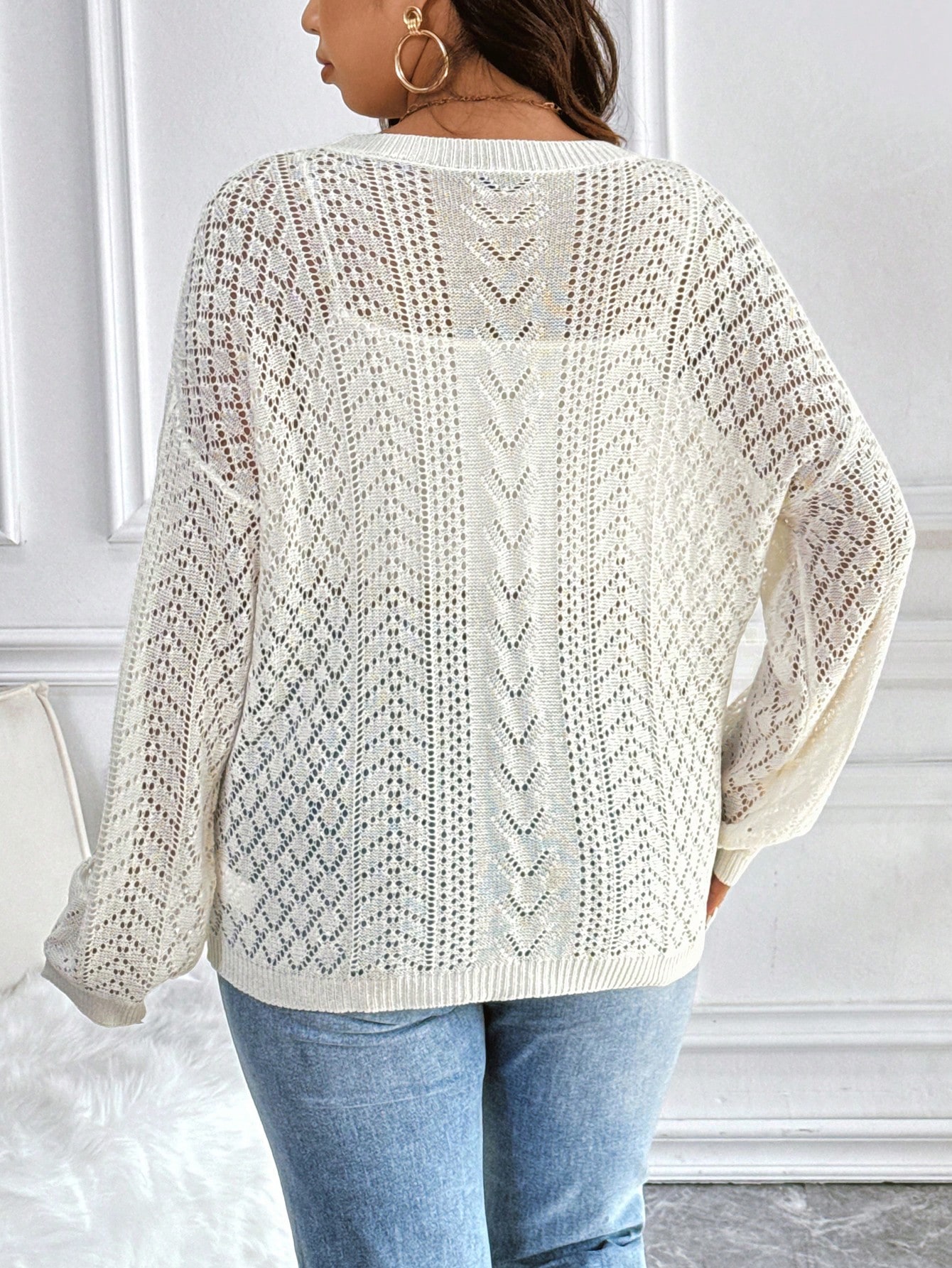 In White Plus Size Sweaters