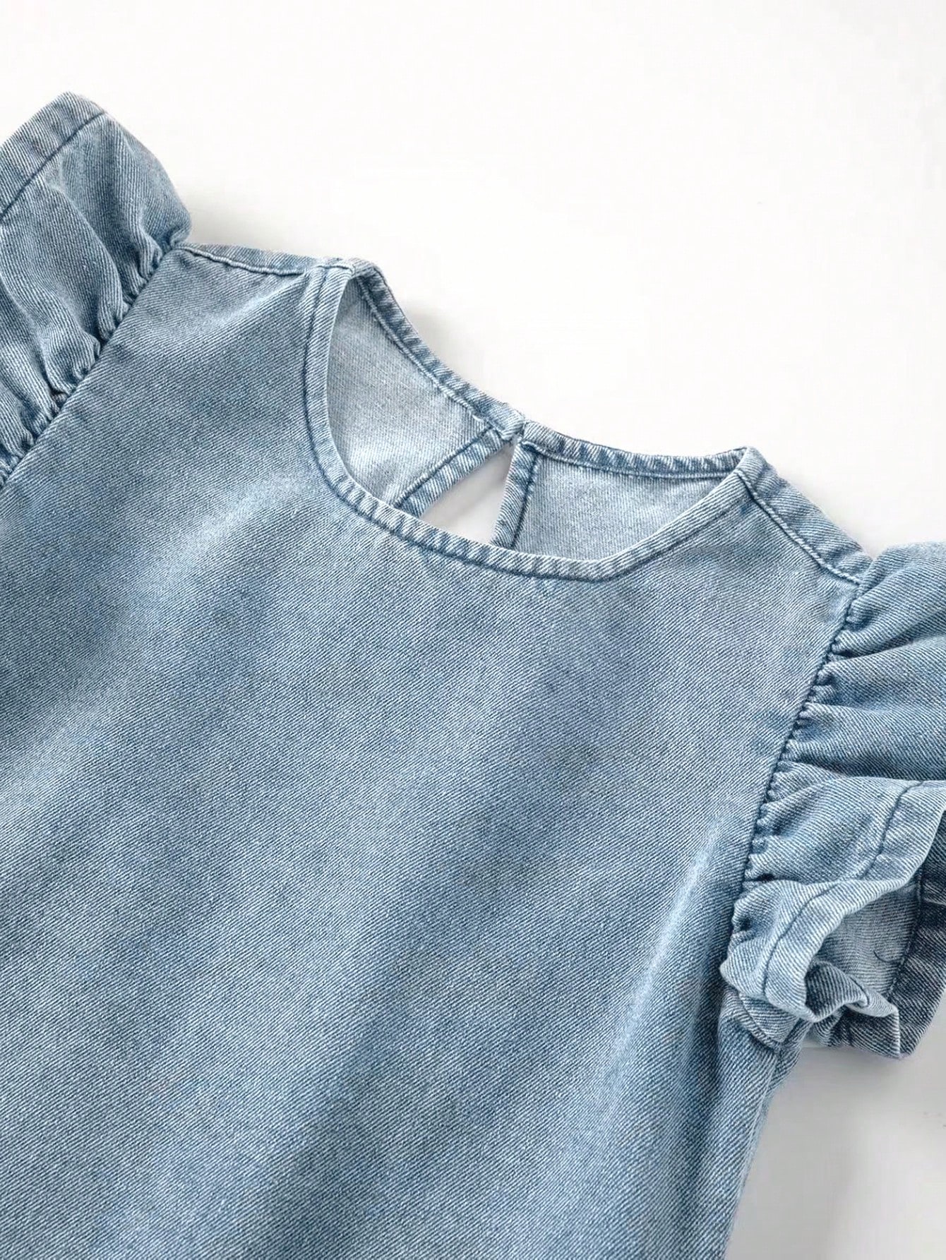 Young Girls Denim Two-piece Outfits