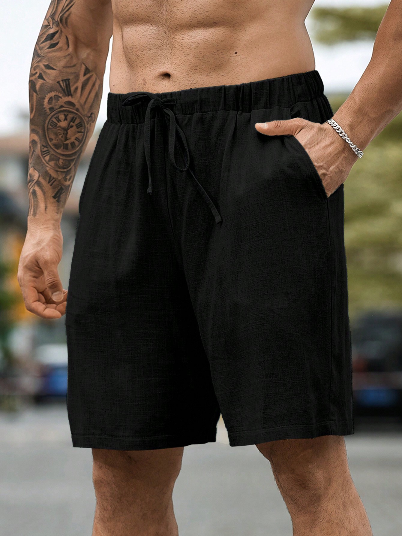 Men Linen Shorts