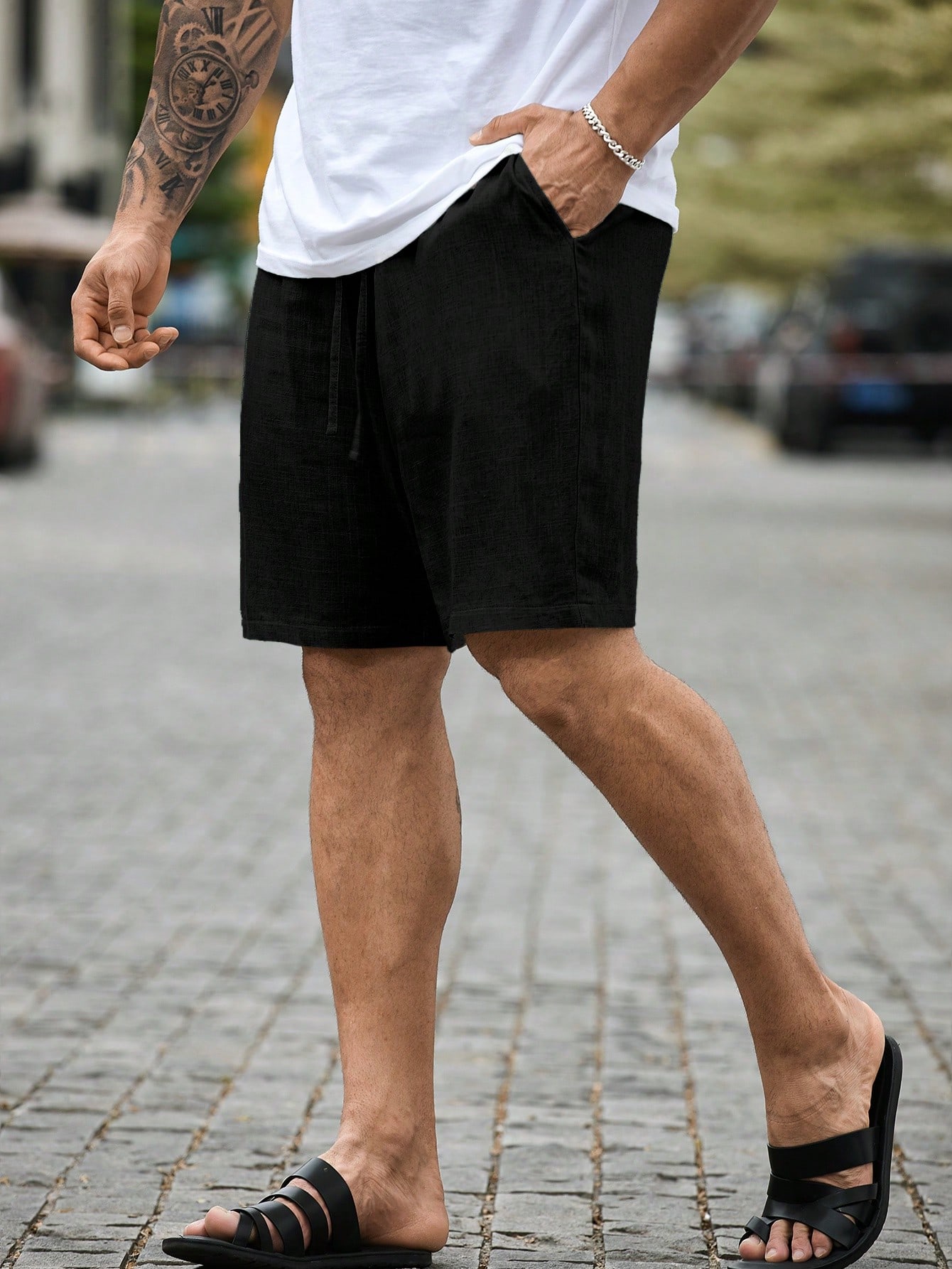 Men Linen Shorts