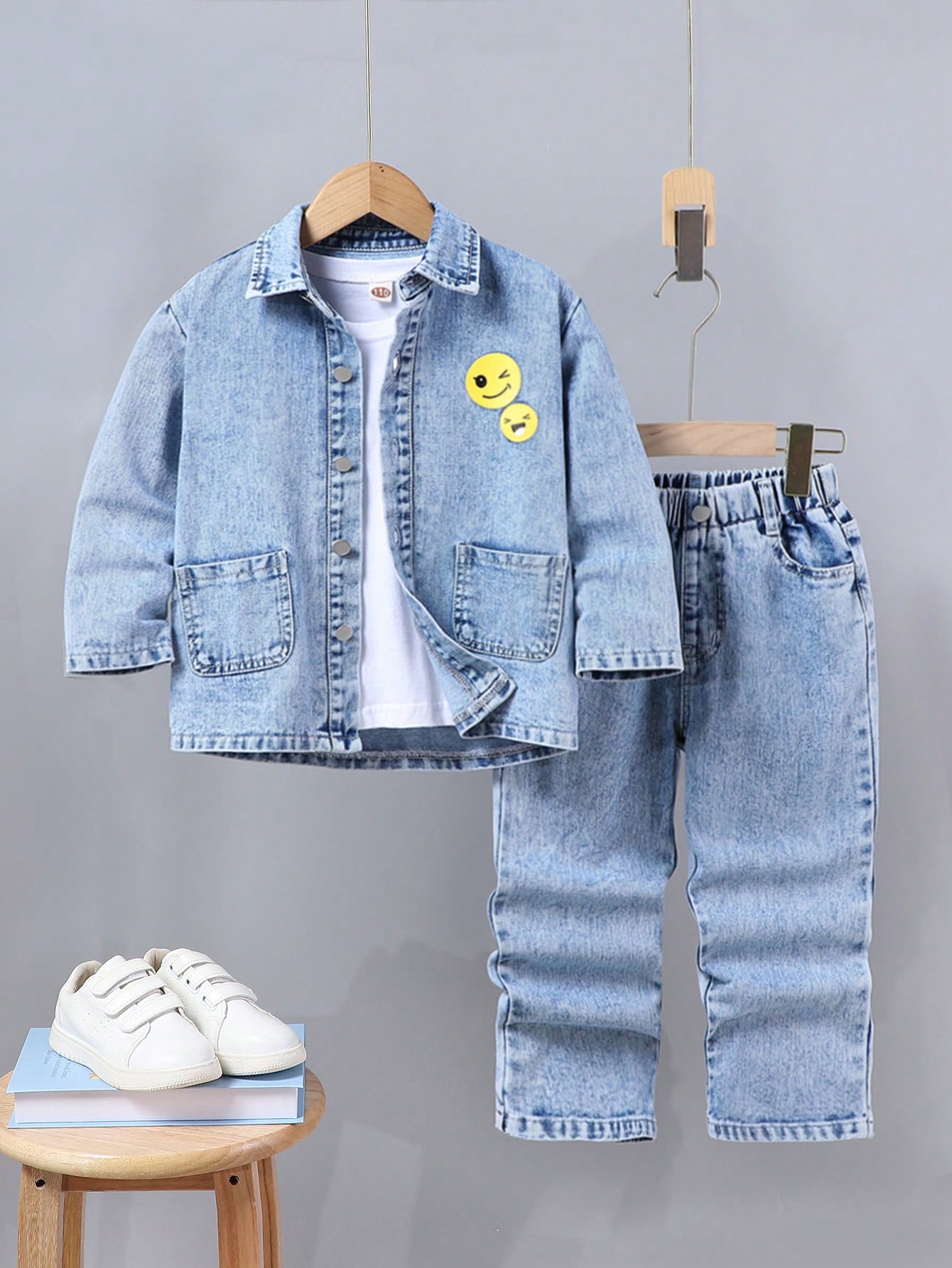 Young Boys Denim Two-piece Outfits