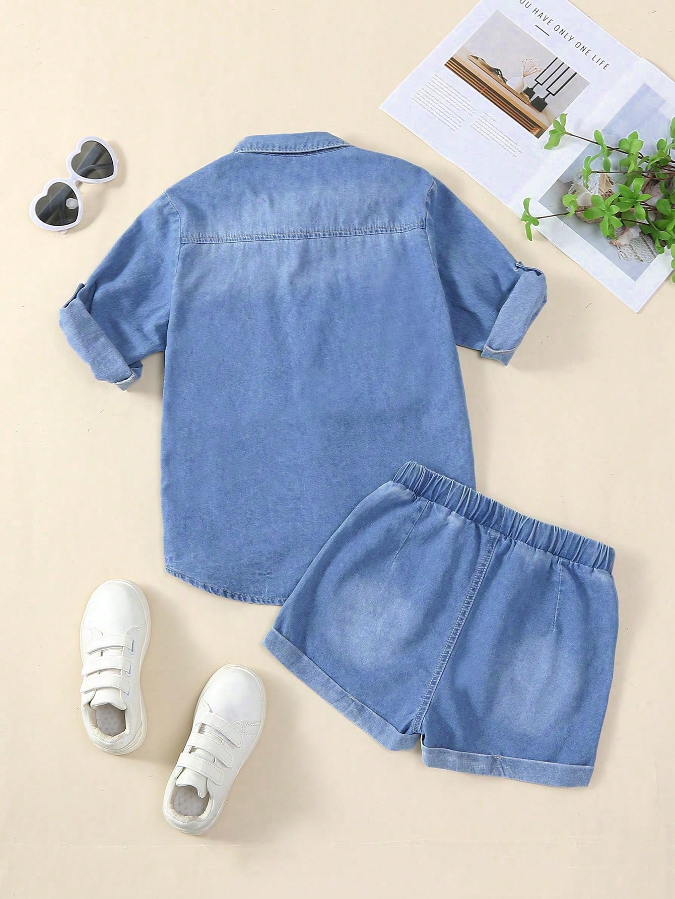 Tween Girls Denim Two-piece Outfits