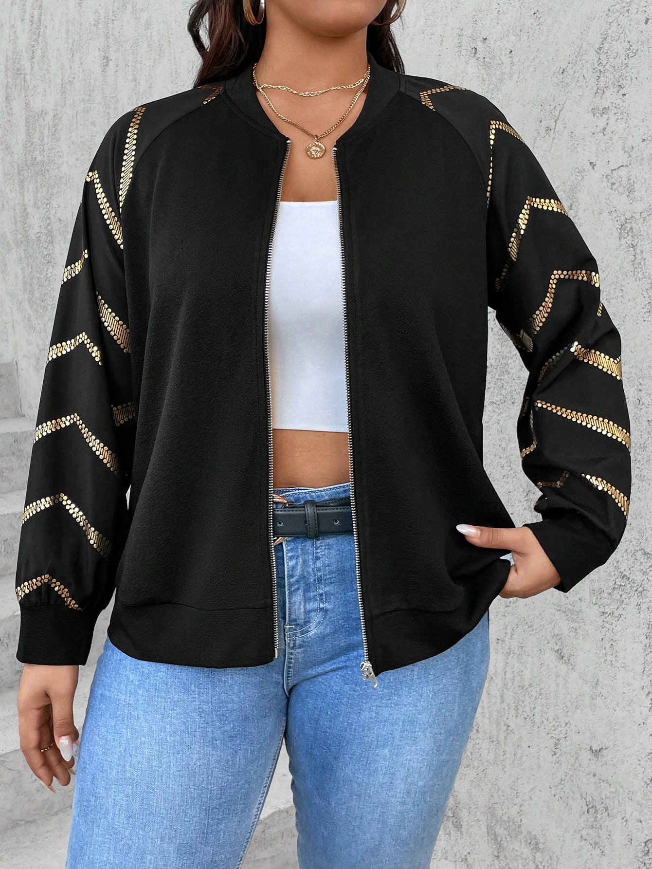 In Black Plus Size Jackets