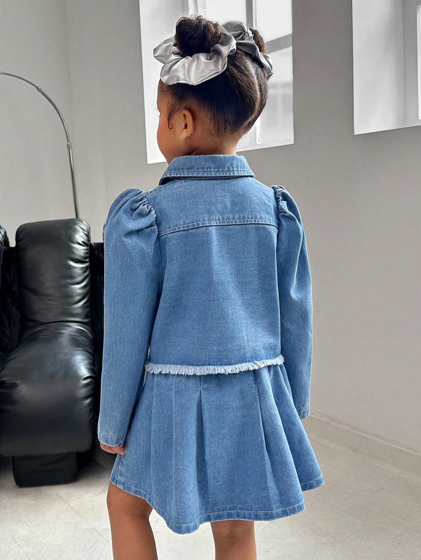 Young Girls Denim Two-piece Outfits