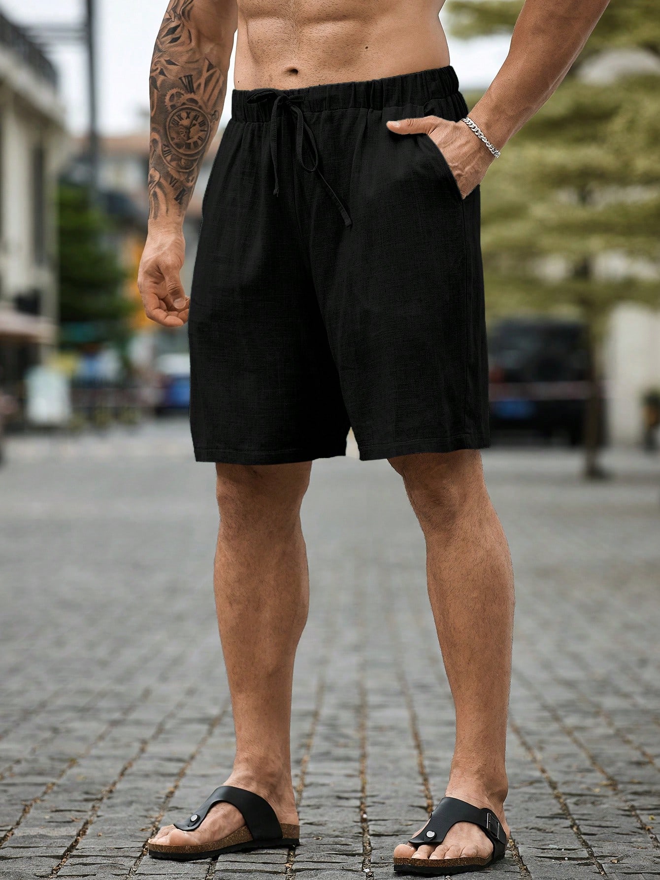 Men Linen Shorts