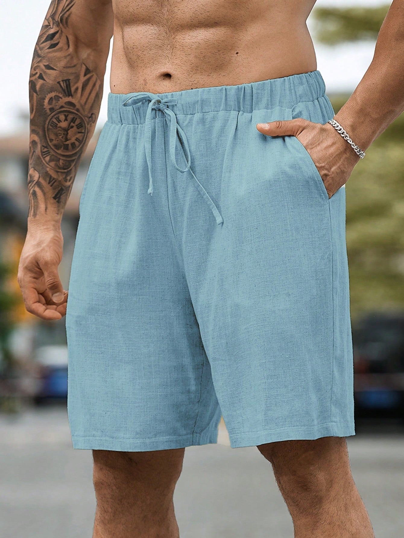 Men Linen Shorts