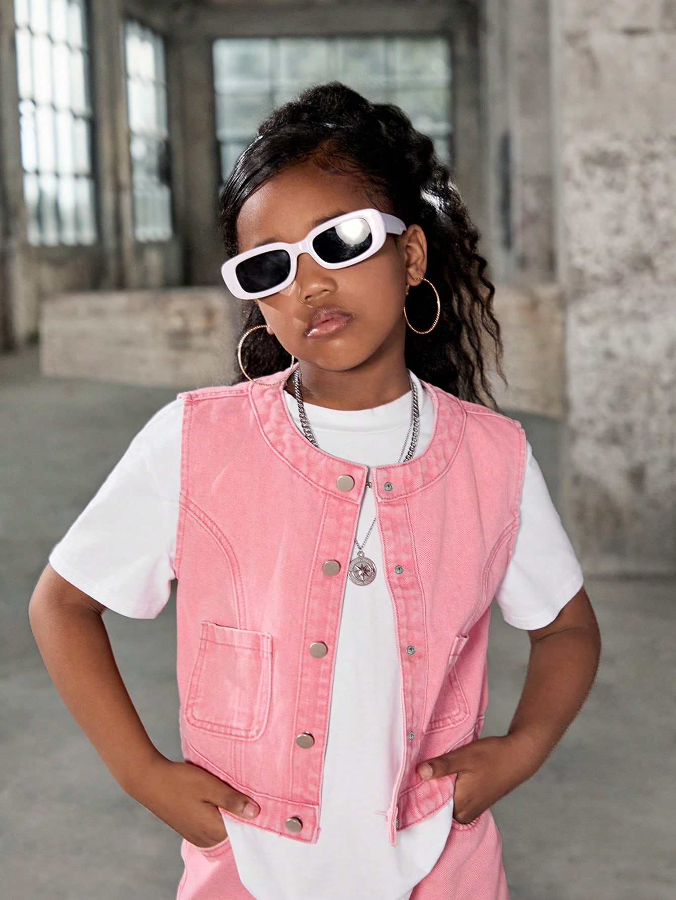 Tween Girls Denim Two-piece Outfits