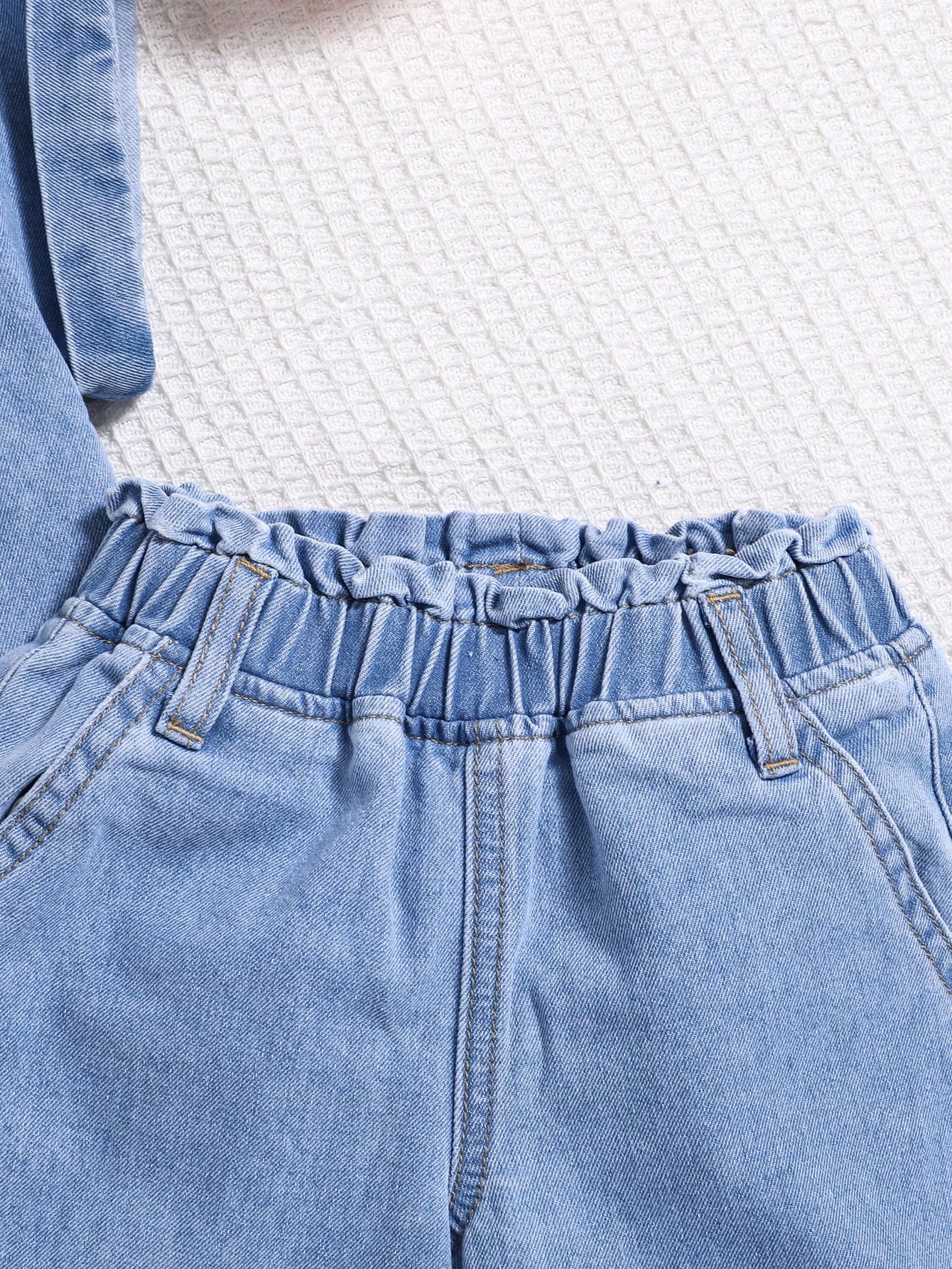 Young Girls Denim Two-piece Outfits