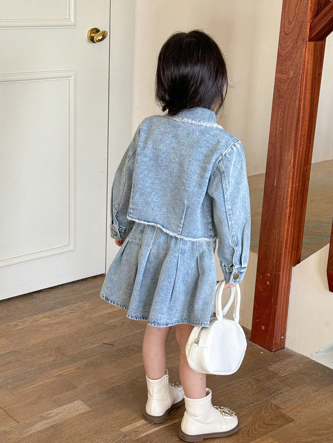 Young Girls Denim Two-piece Outfits